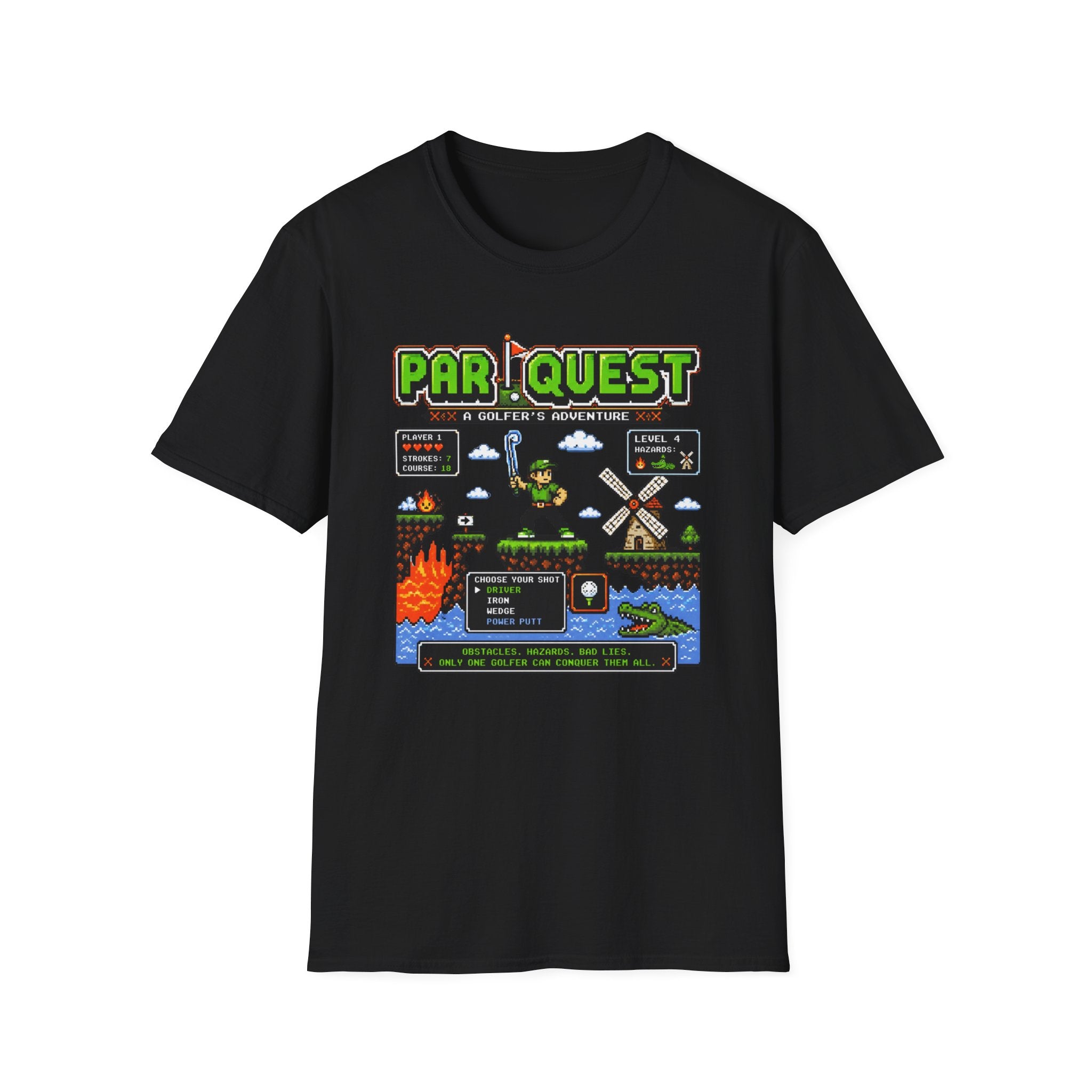8-bit Par Quest Golfer T-shirt