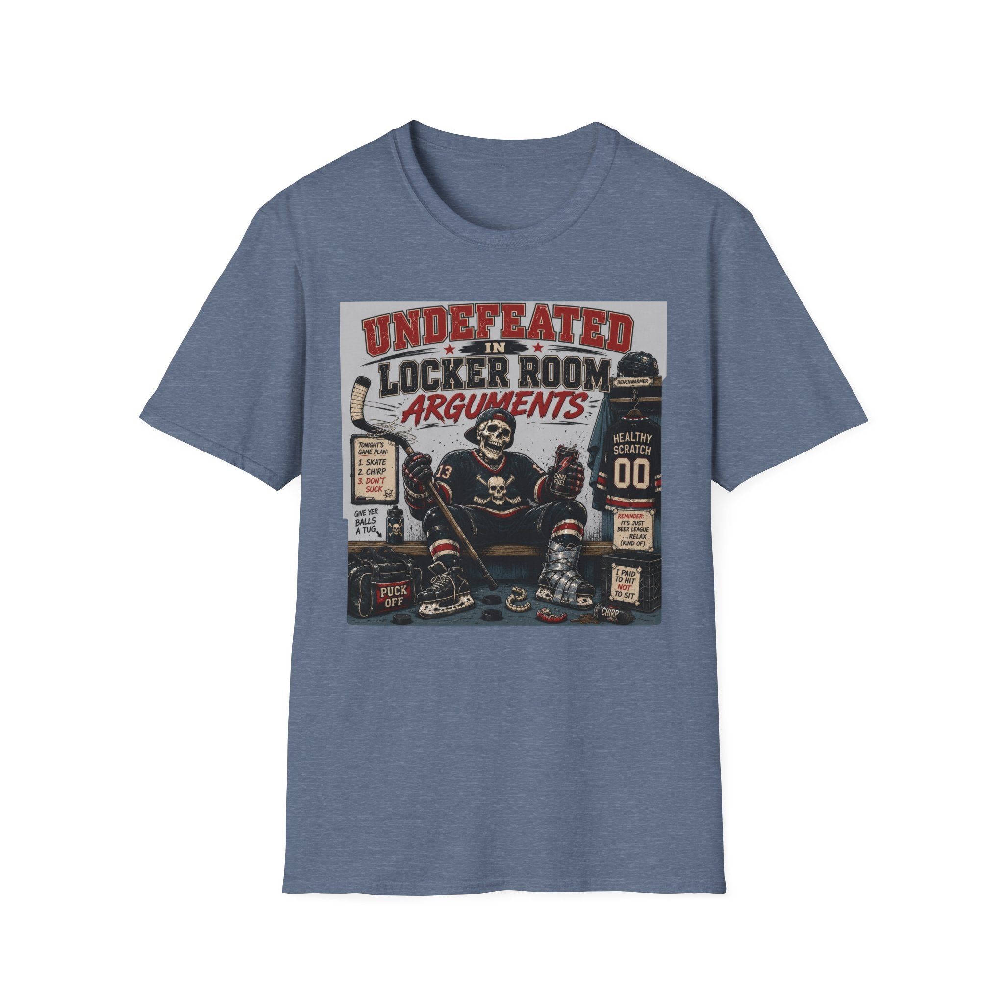 Undefeated In Locker Room Arguments Hockey Skelton T-Shirt