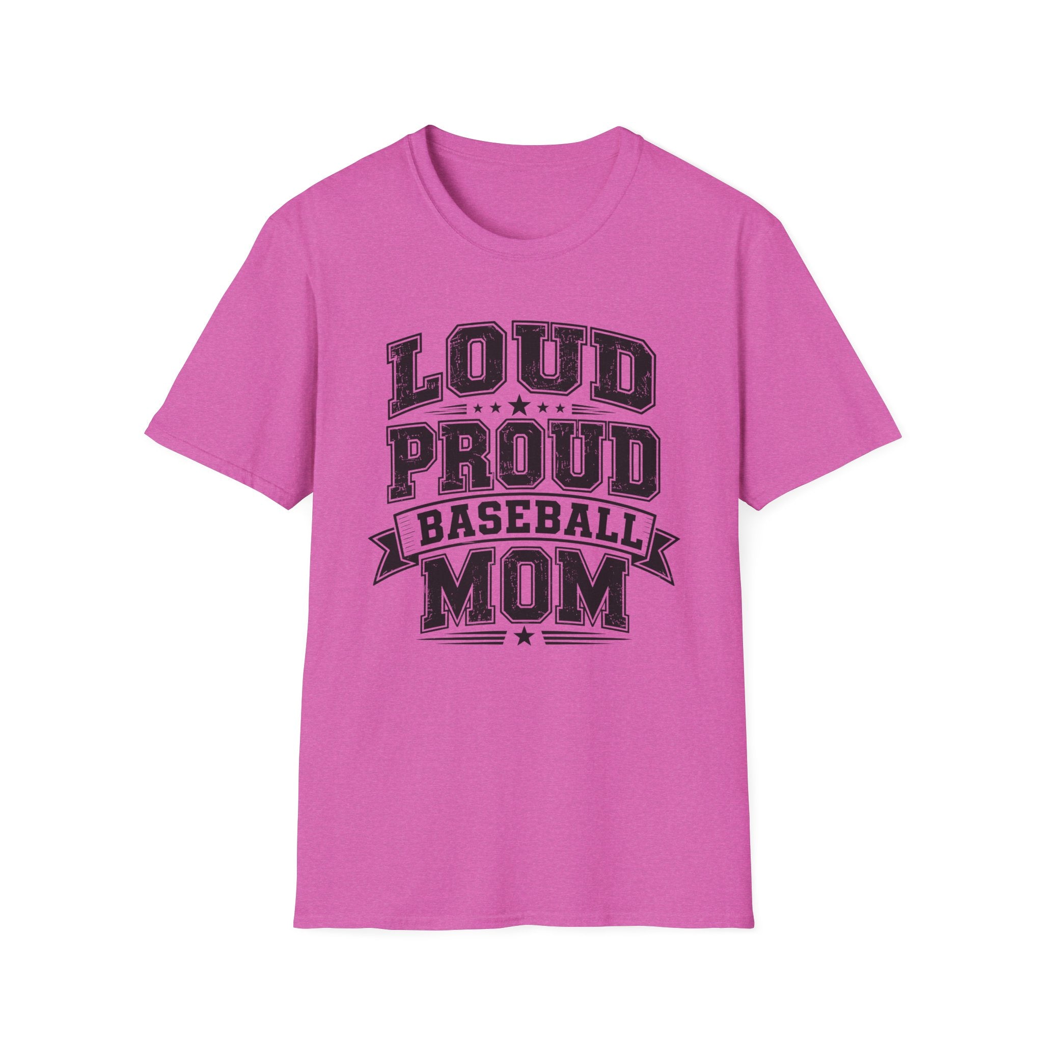 "Loud Proud Baseball Mom" B&W T-shirt