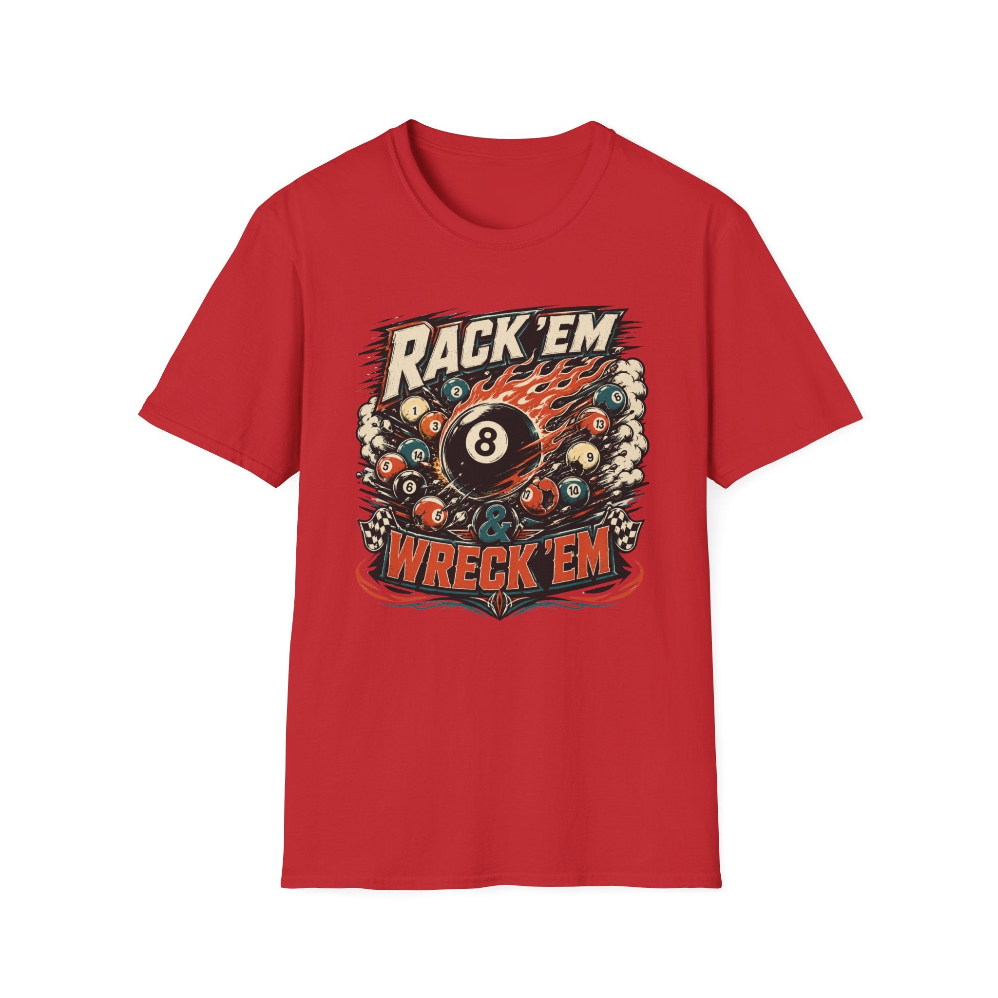 Rack 'Em Wreck 'Em Retro 8-Ball T-Shirt