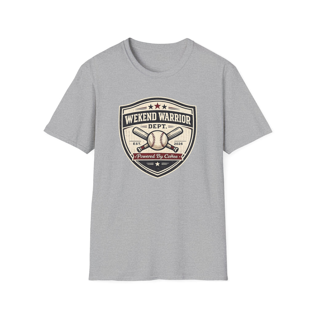 Baseball Weekend Warrior Powered by Coffee Shield  T-shirt