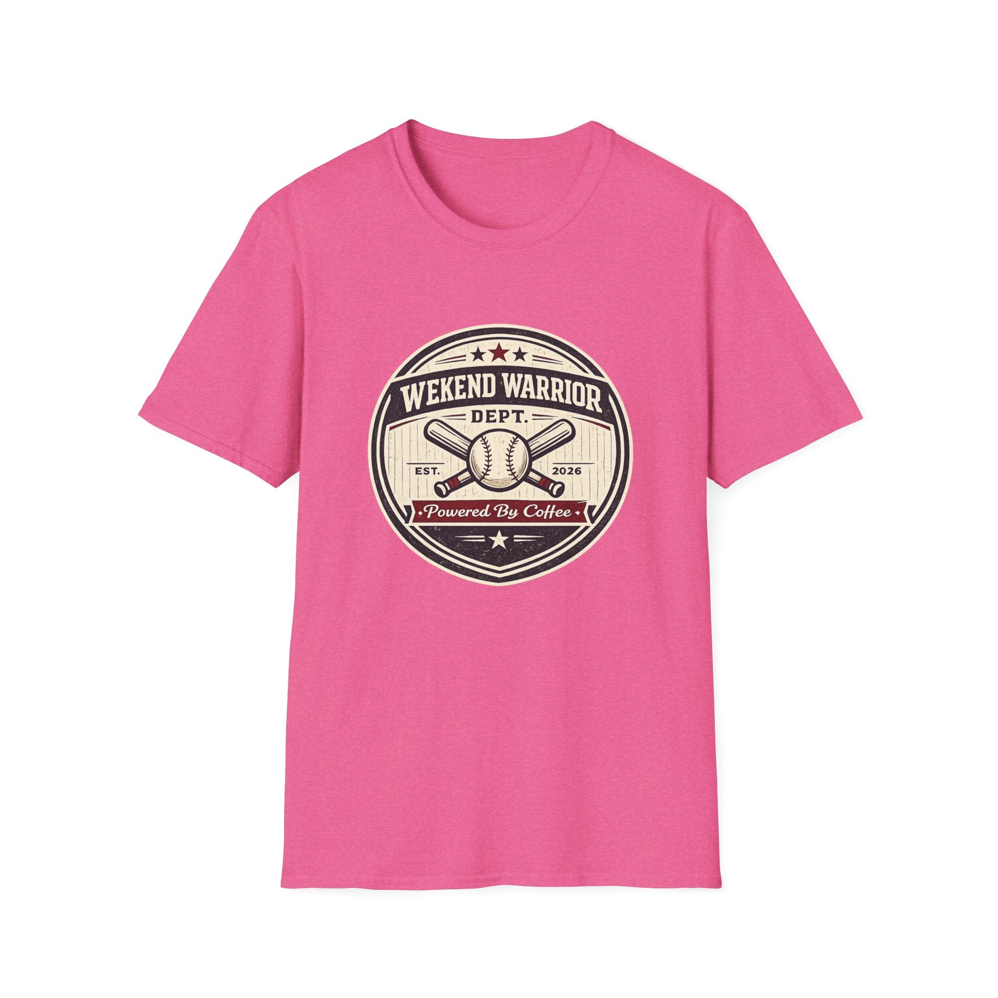 Baseball Weekend Warrior Powered by Coffee Circle T-shirt