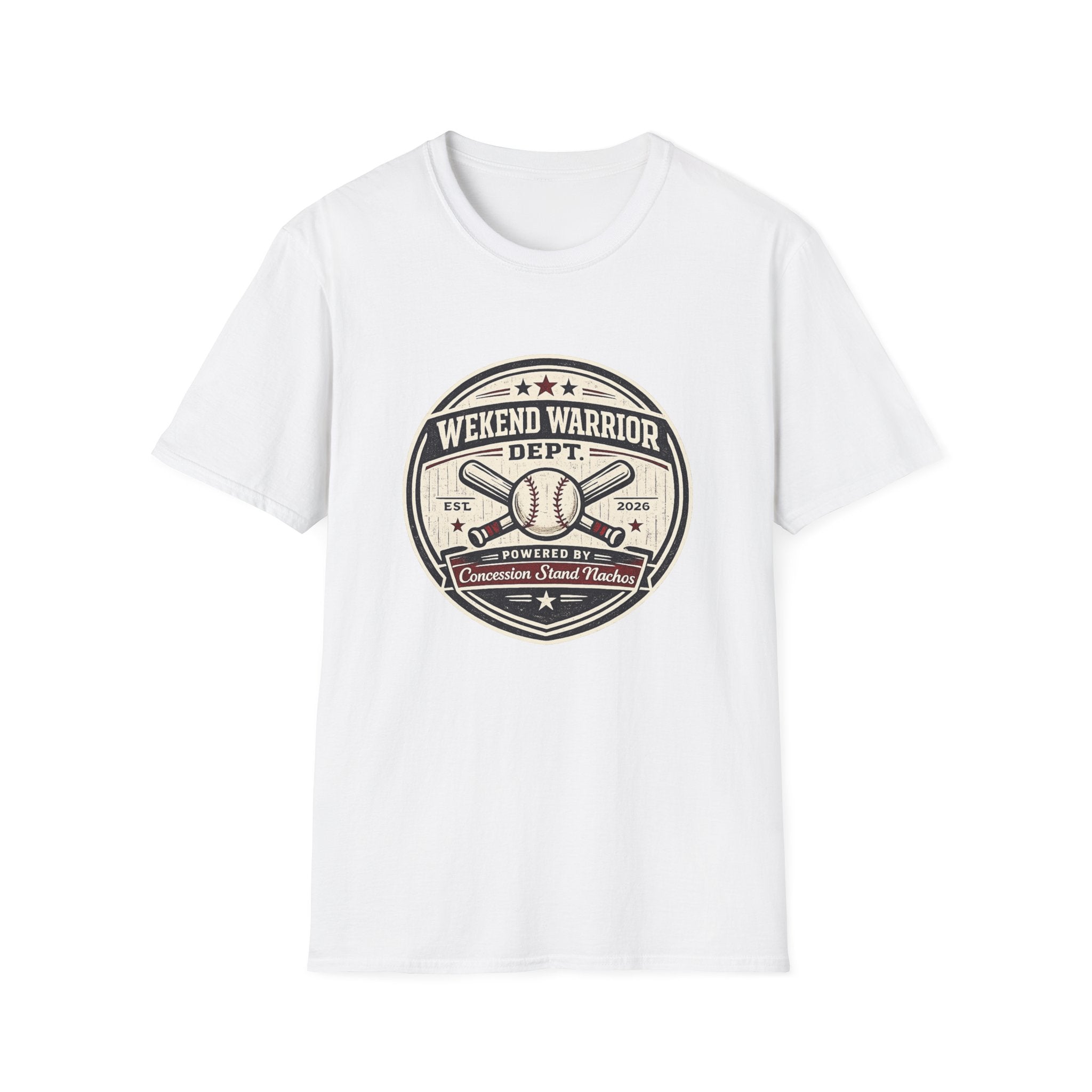 Baseball Weekend Warrior Powered By Nachos Circle T-shirt