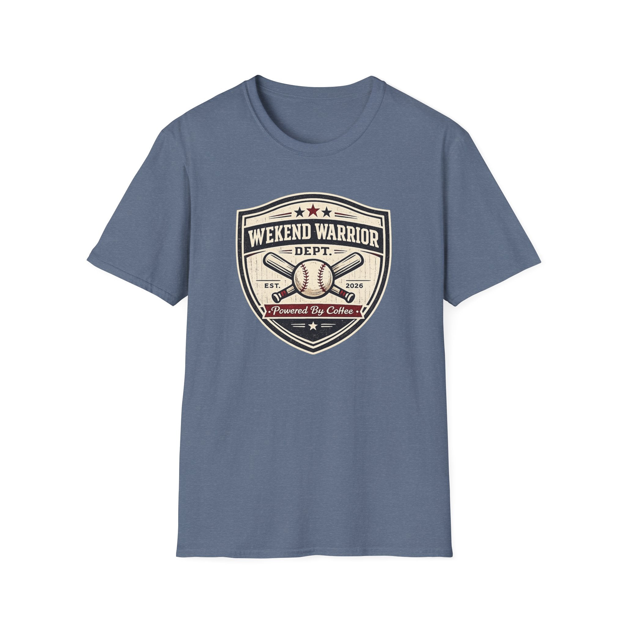 Baseball Weekend Warrior Powered by Coffee Shield  T-shirt