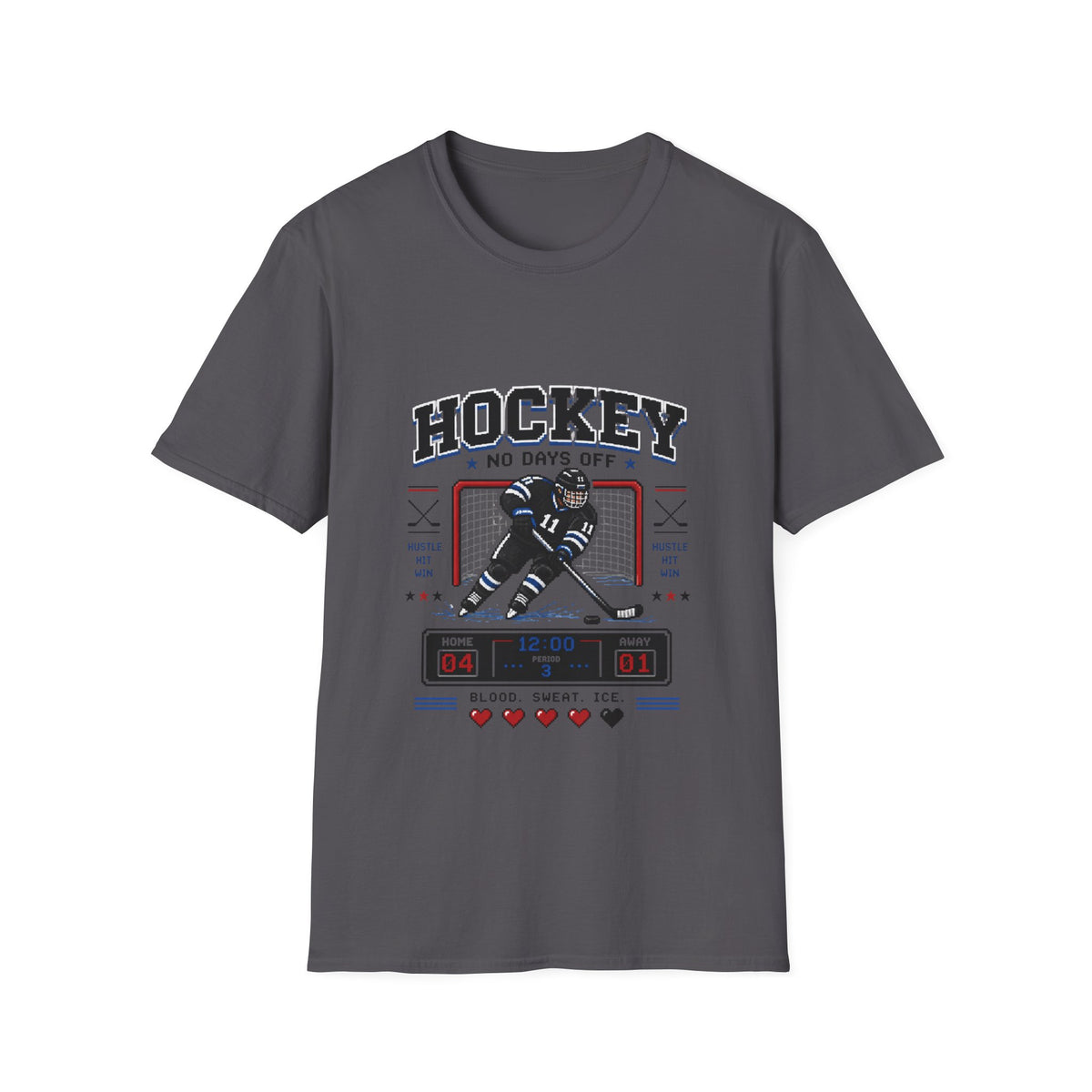 8-bit Boy Hockey Player T-Shirt