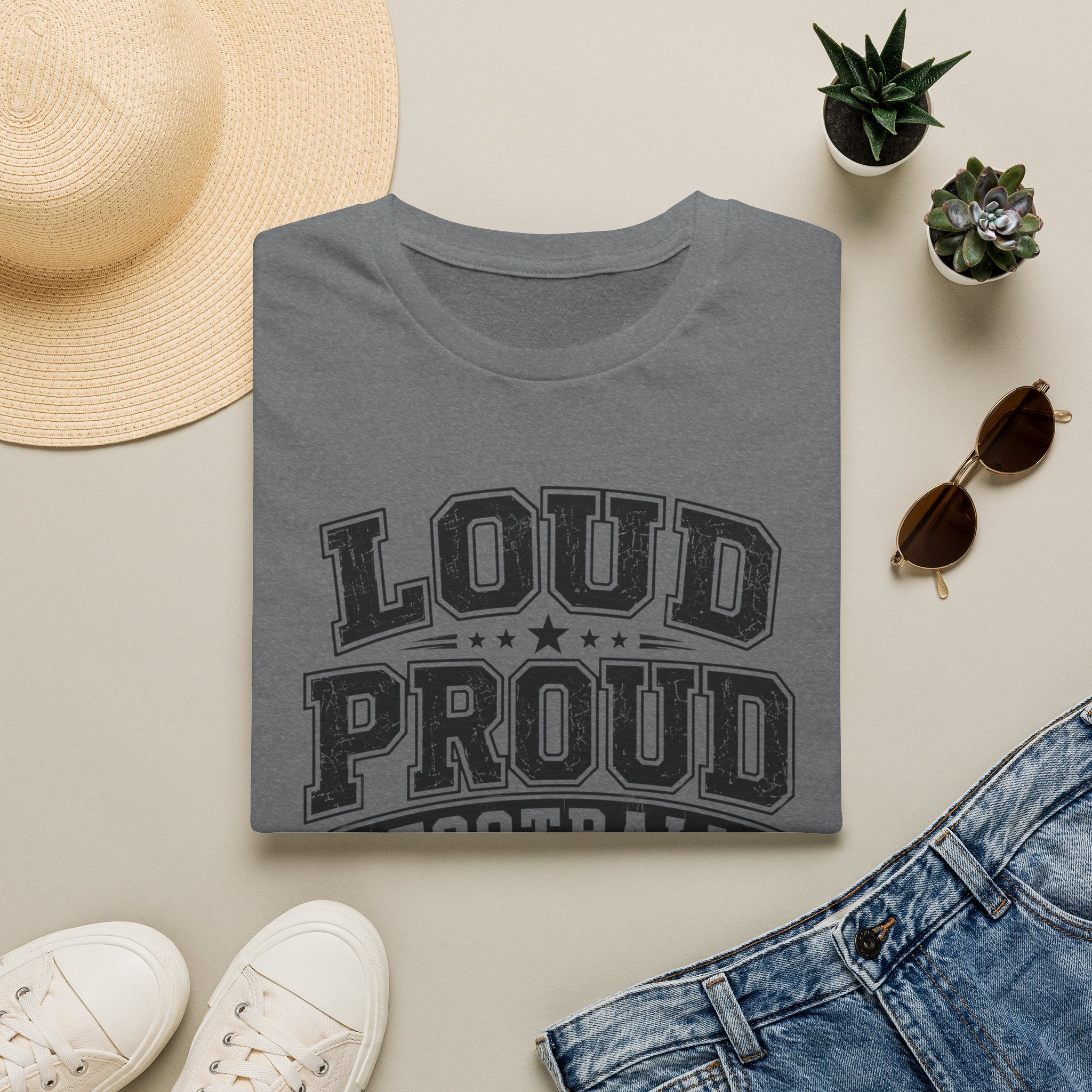 Load Proud Football Mom B&W T-shirt