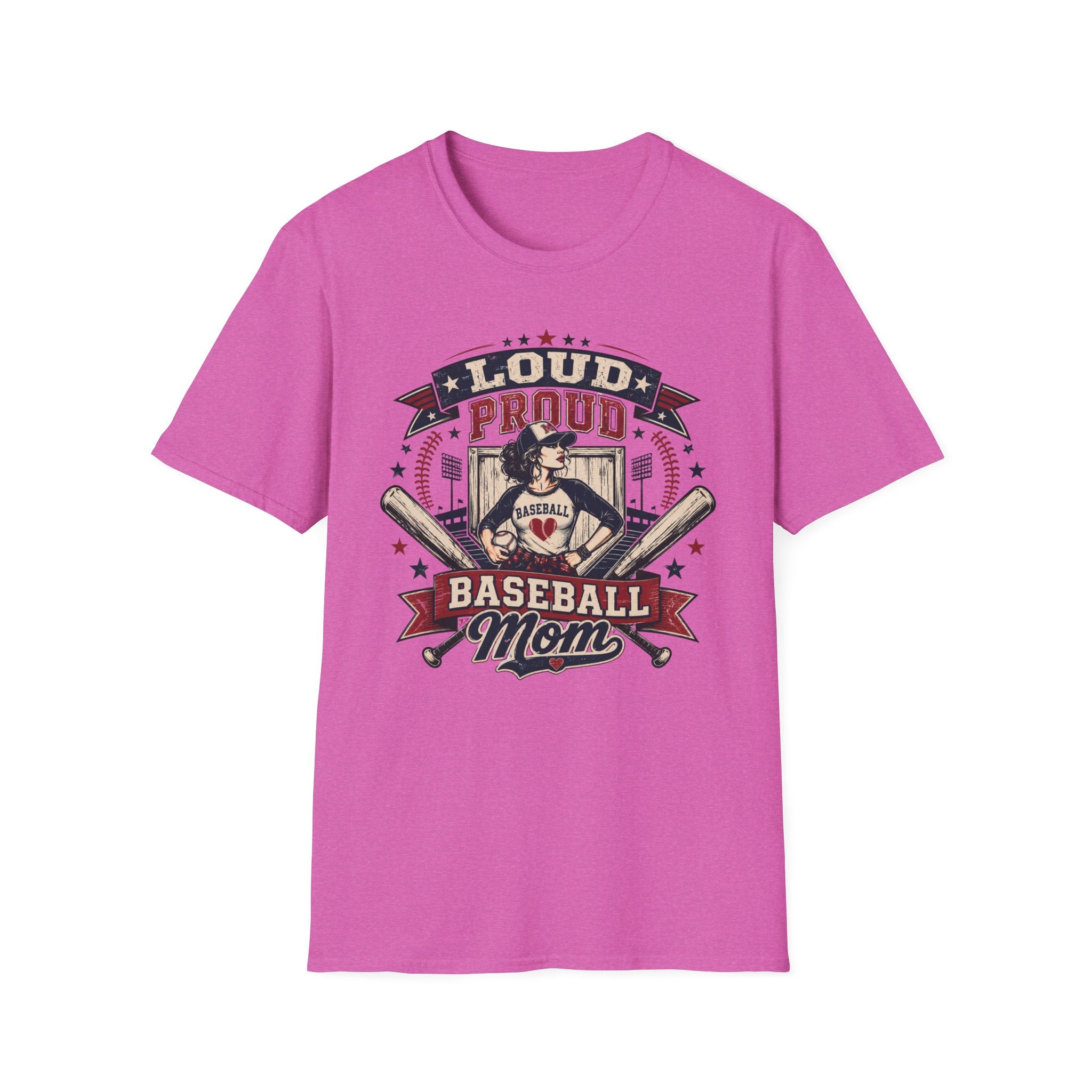"Loud Proud Baseball Mom" w/Bats T-shirt