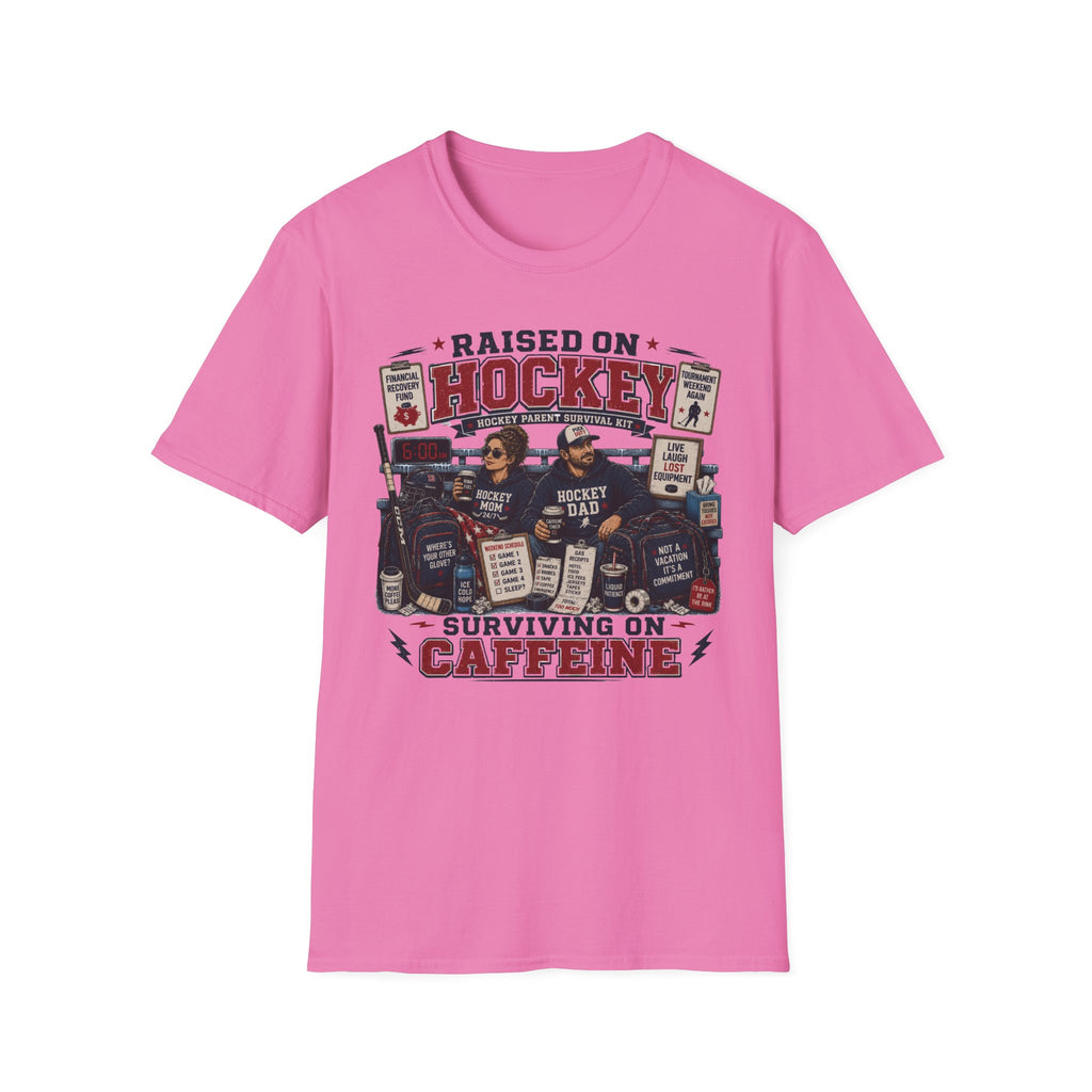 "Raised On Hockey Surviving On Coffee" T-shirt
