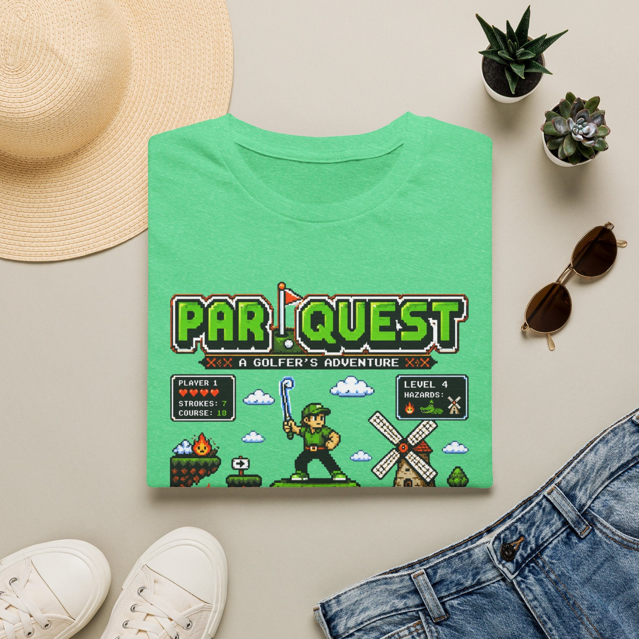 8-bit Par Quest Golfer T-shirt
