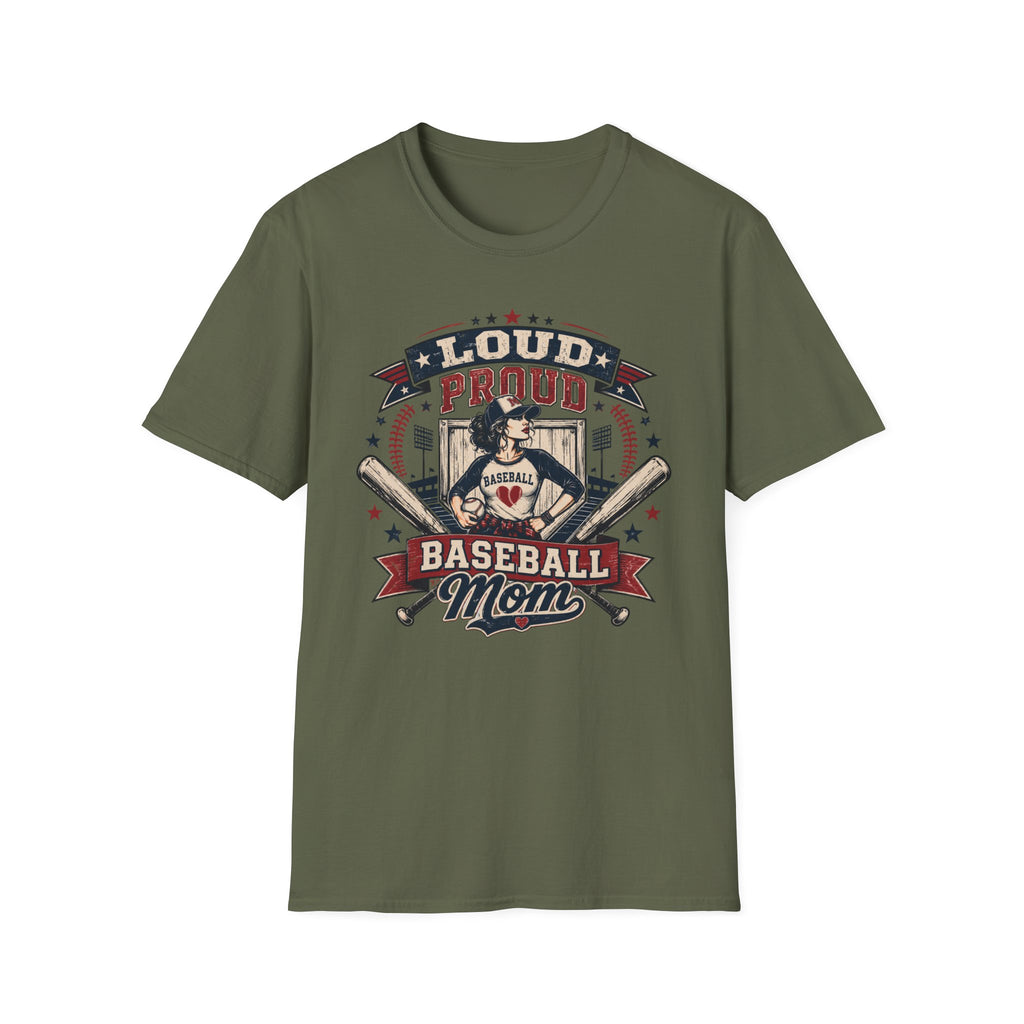 "Loud Proud Baseball Mom" w/Bats T-shirt
