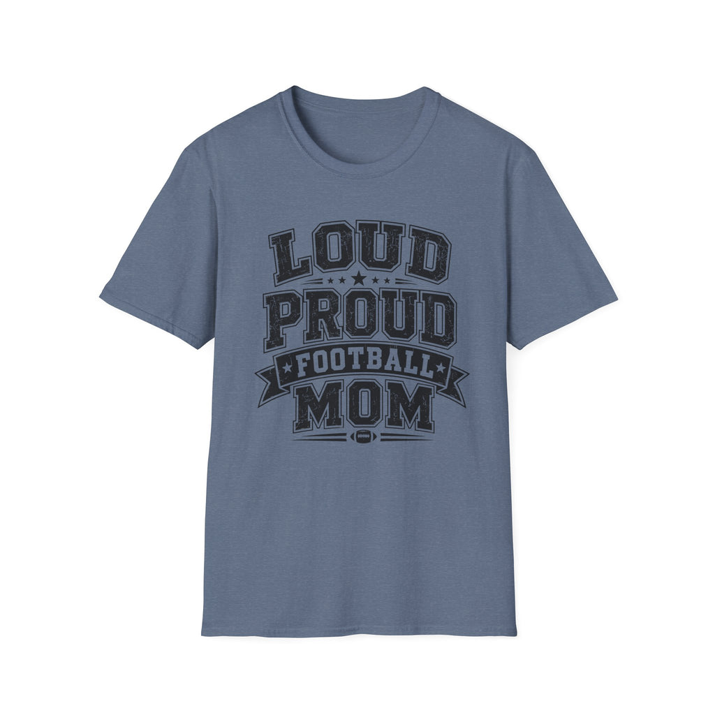 Load Proud Football Mom B&W T-shirt