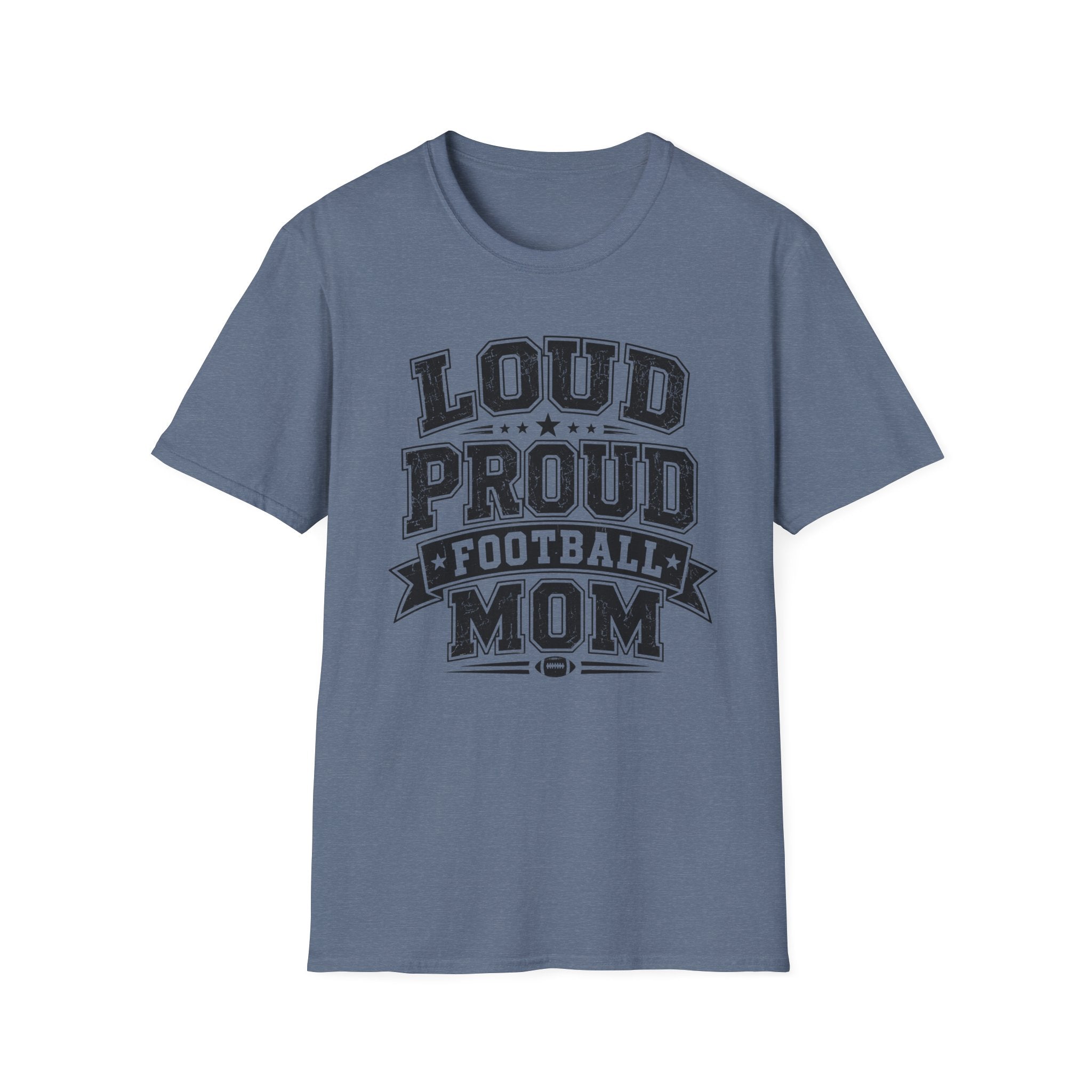 Load Proud Football Mom B&W T-shirt