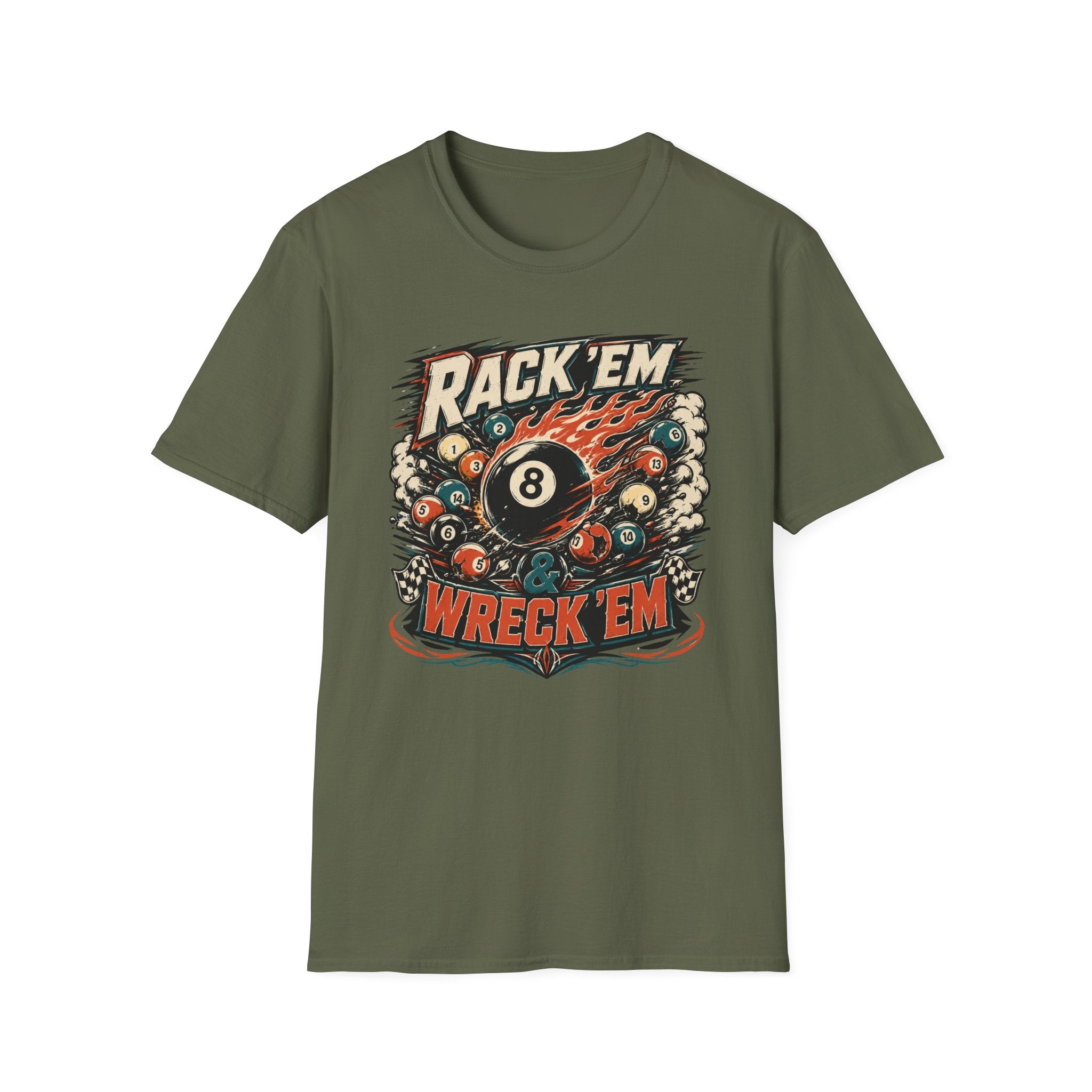 Rack 'Em Wreck 'Em Retro 8-Ball T-Shirt