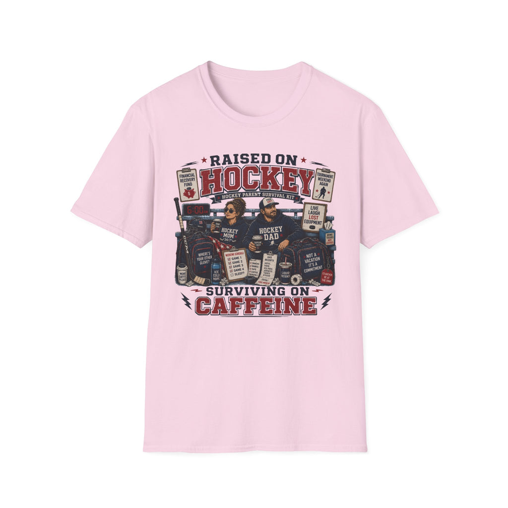 "Raised On Hockey Surviving On Coffee" T-shirt