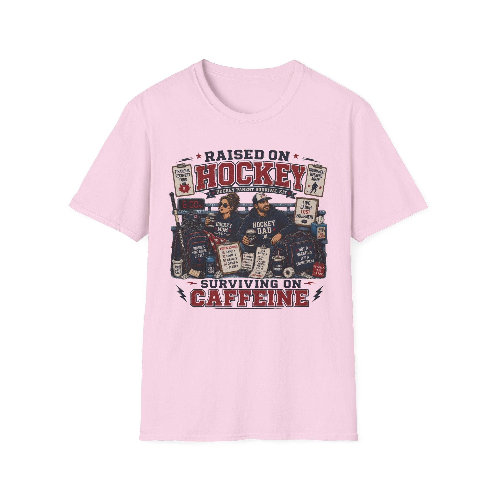"Raised On Hockey Surviving On Coffee" T-shirt