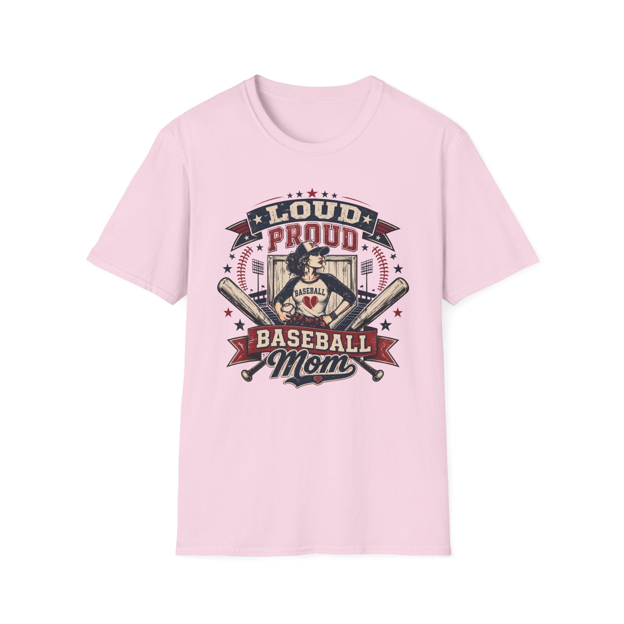 "Loud Proud Baseball Mom" w/Bats T-shirt