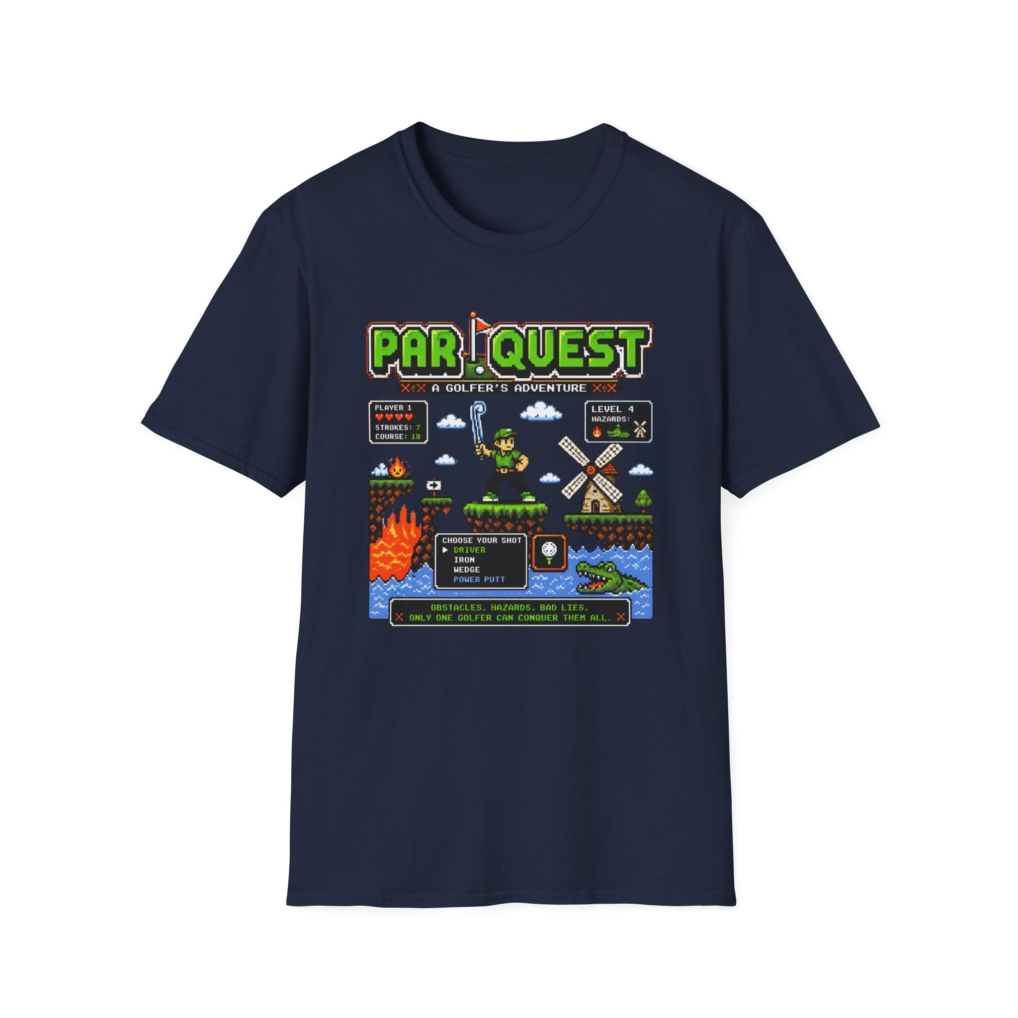 8-bit Par Quest Golfer T-shirt