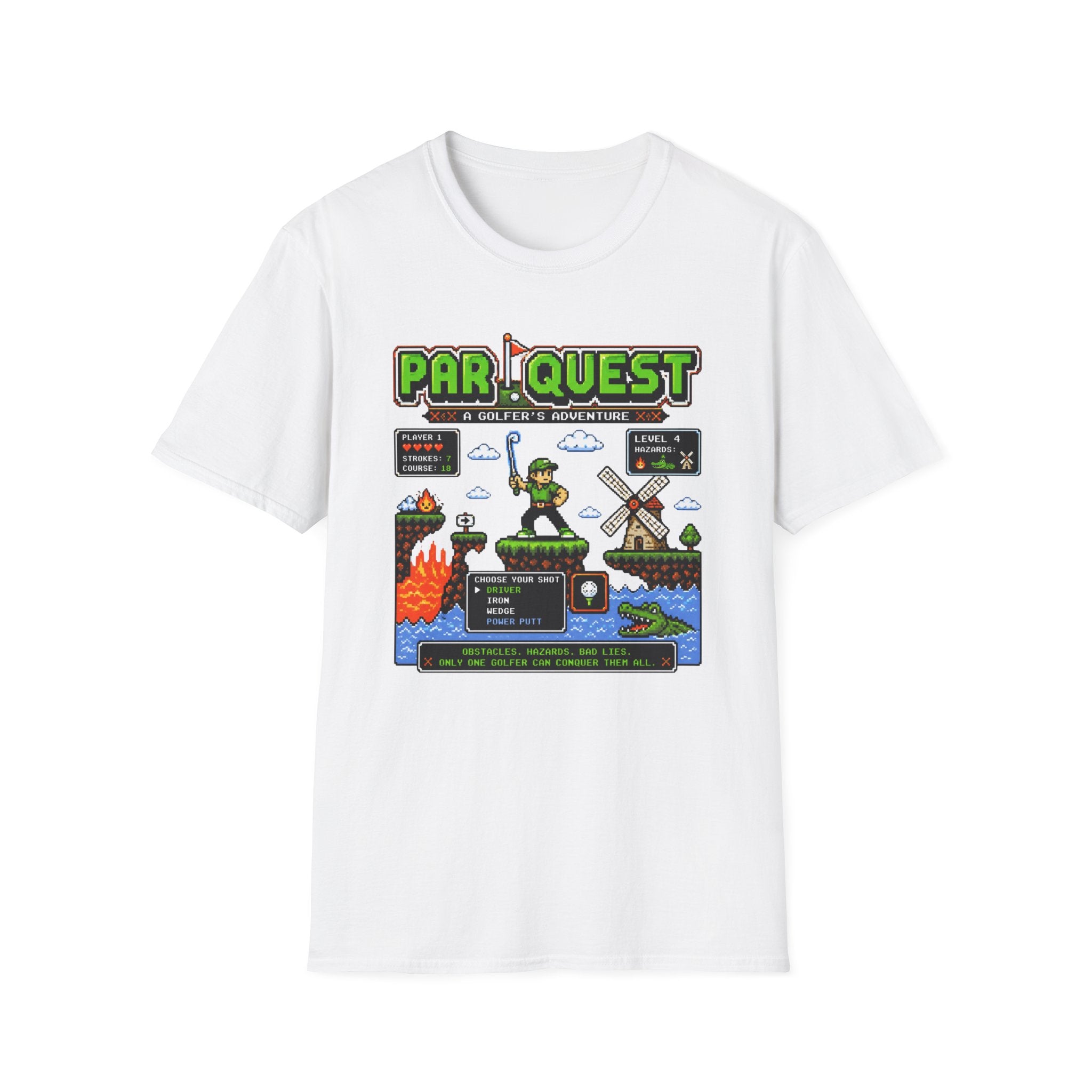8-bit Par Quest Golfer T-shirt