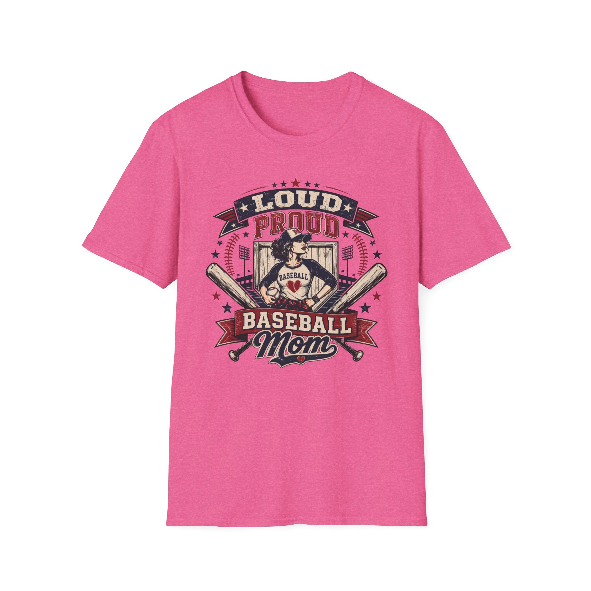 "Loud Proud Baseball Mom" w/Bats T-shirt