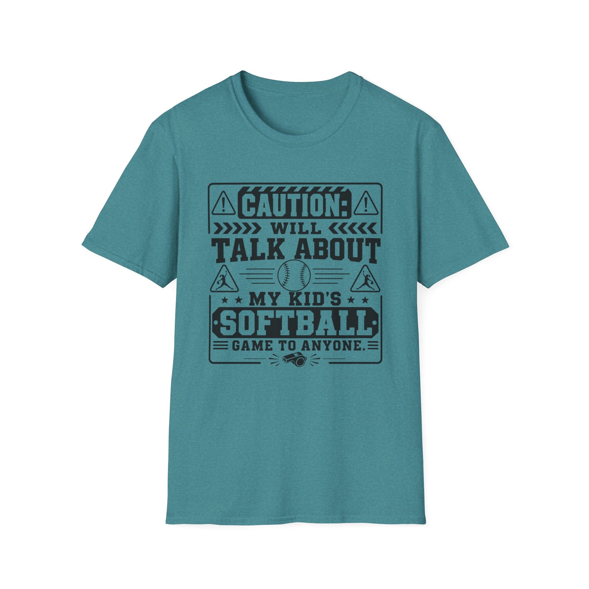 Caution Will Talk about My Kids Softball T-shirt