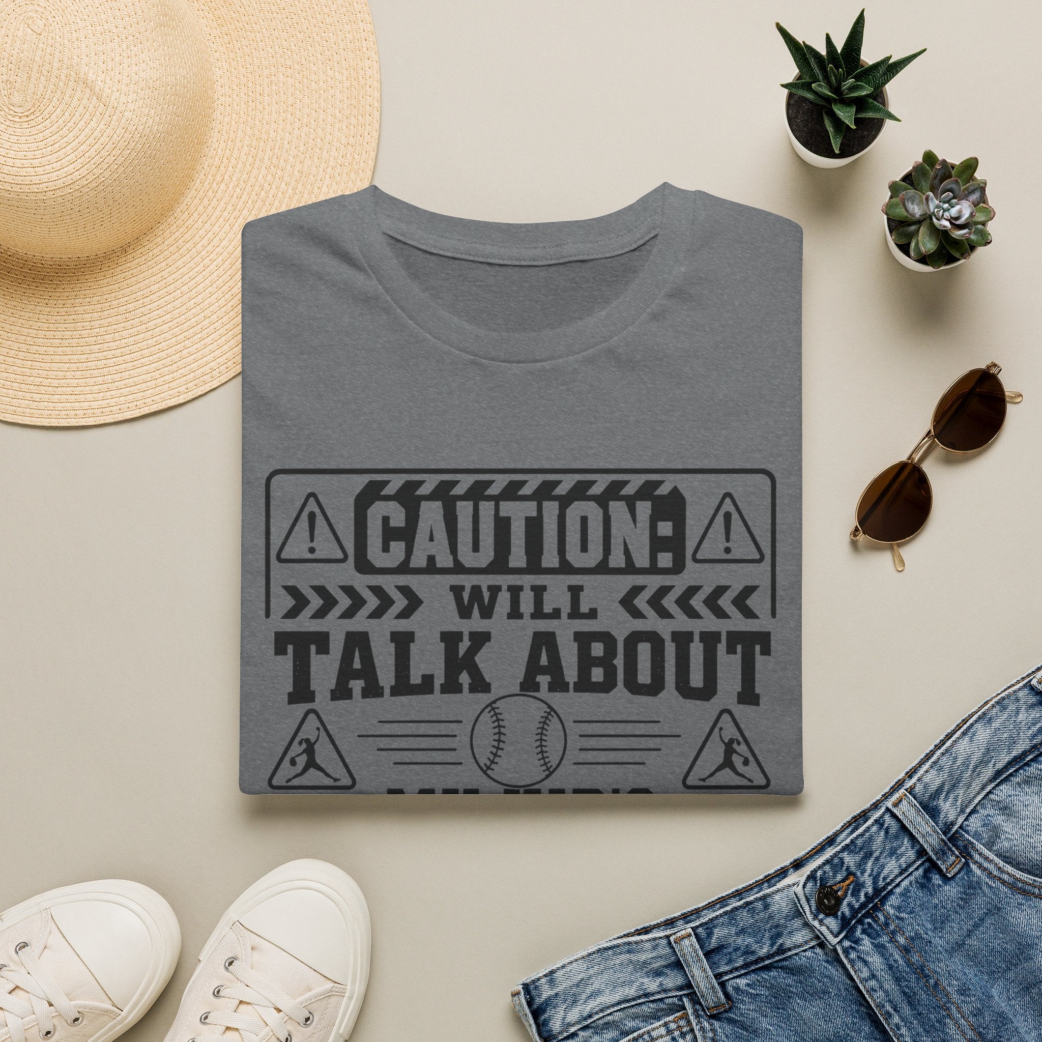 Caution Will Talk about My Kids Softball T-shirt