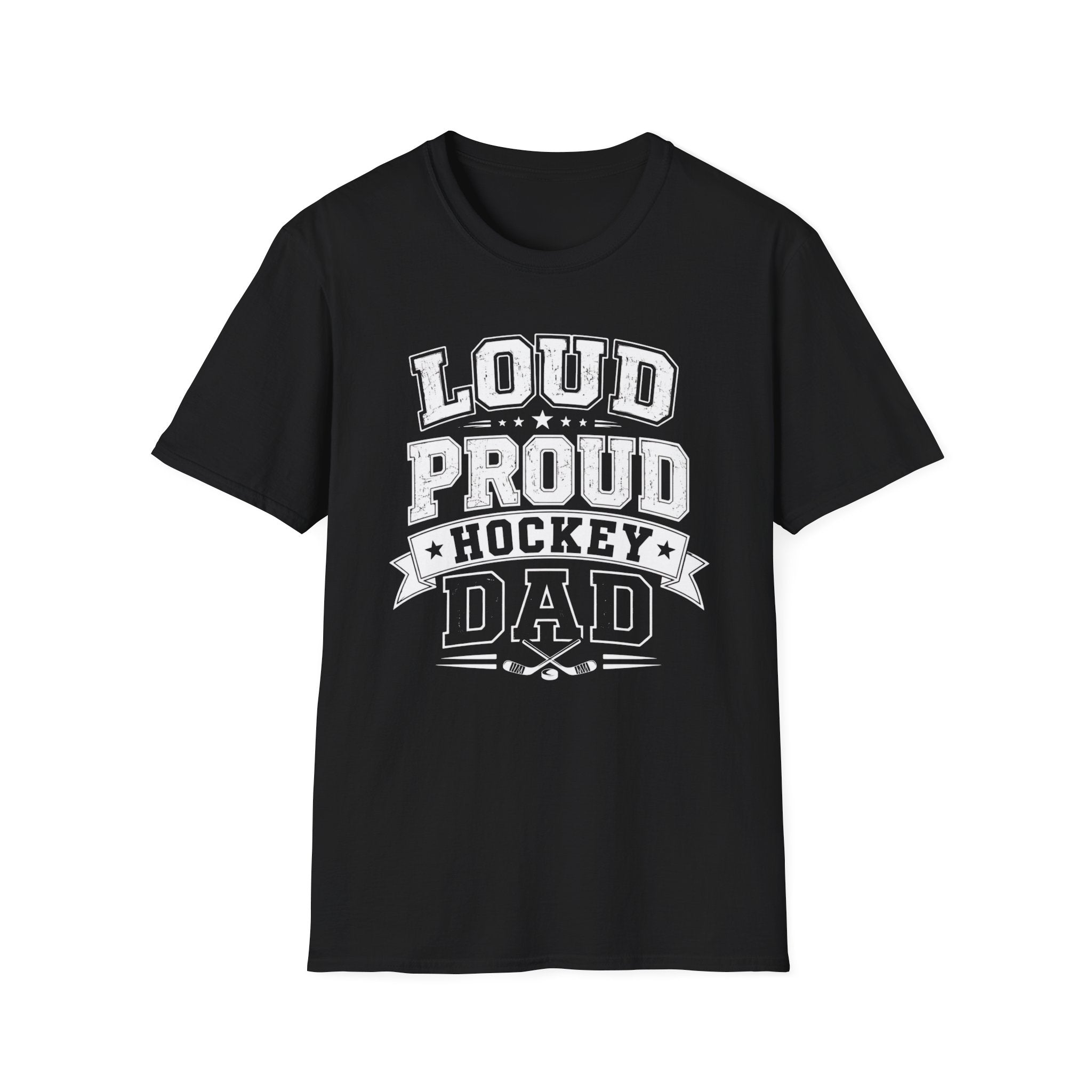 "Loud Proud Hockey Dad" T-shirt - Black & White