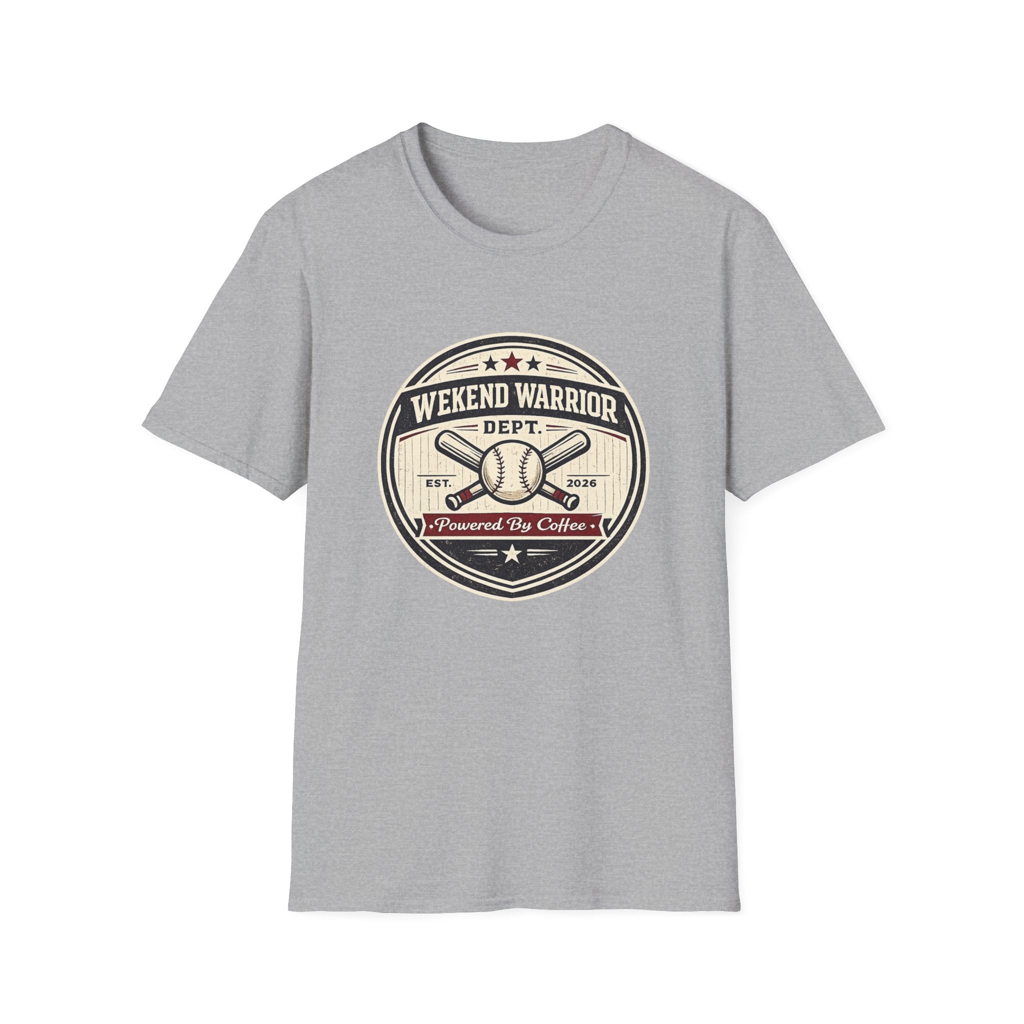 Baseball Weekend Warrior Powered by Coffee Circle T-shirt