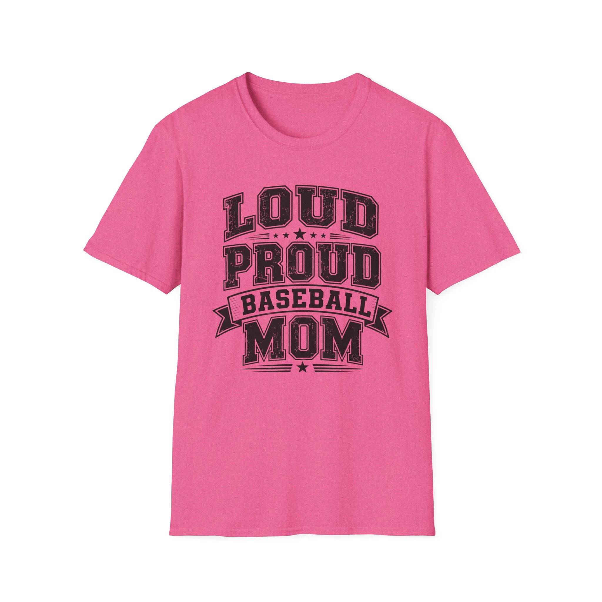 "Loud Proud Baseball Mom" B&W T-shirt