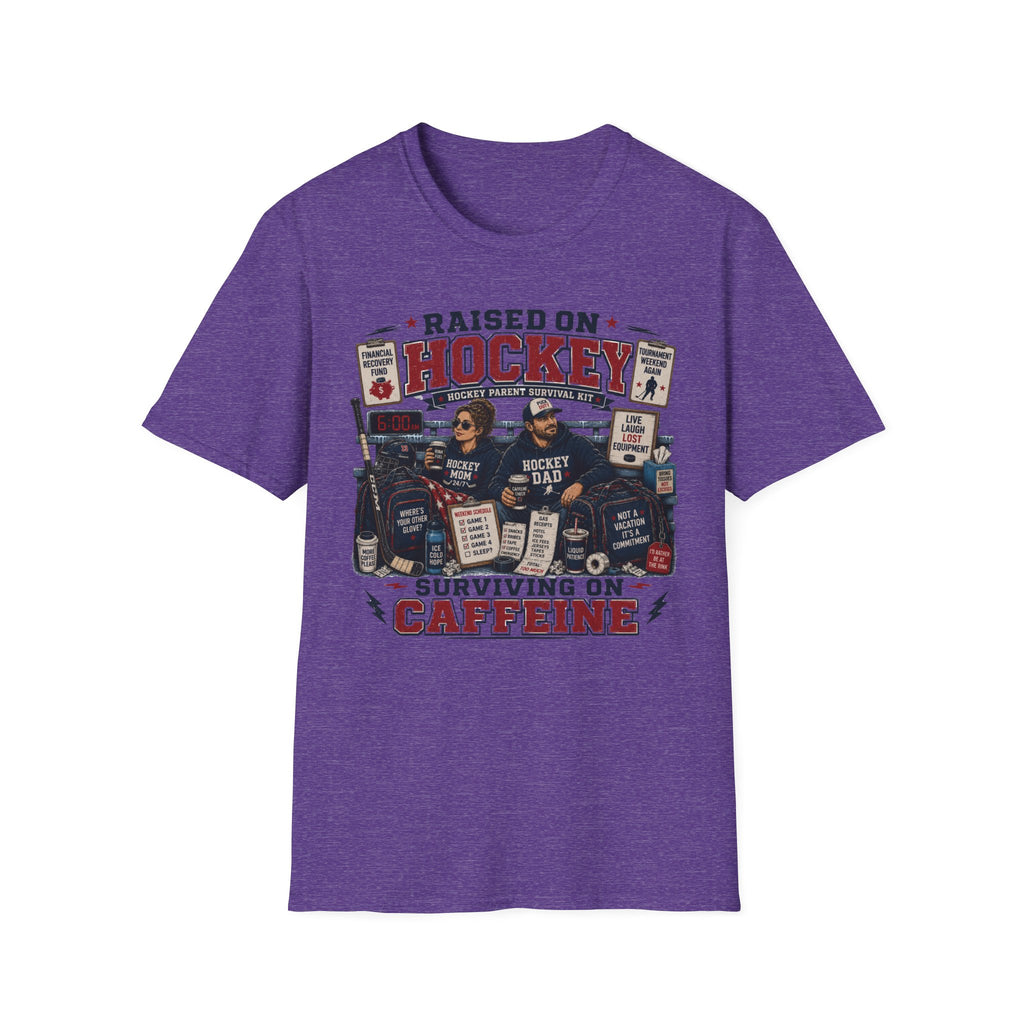 "Raised On Hockey Surviving On Coffee" T-shirt