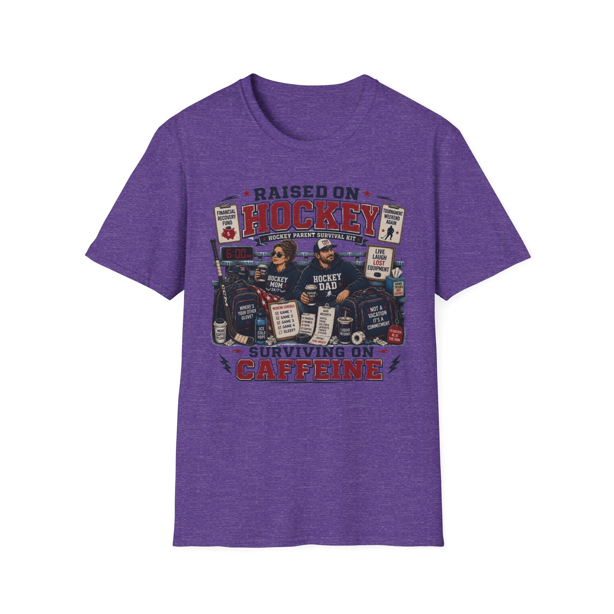 "Raised On Hockey Surviving On Coffee" T-shirt