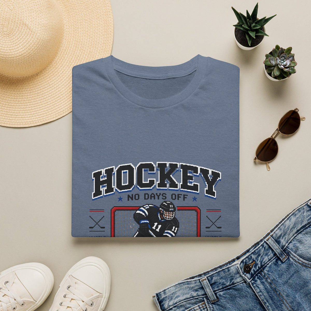 8-bit Boy Hockey Player T-Shirt