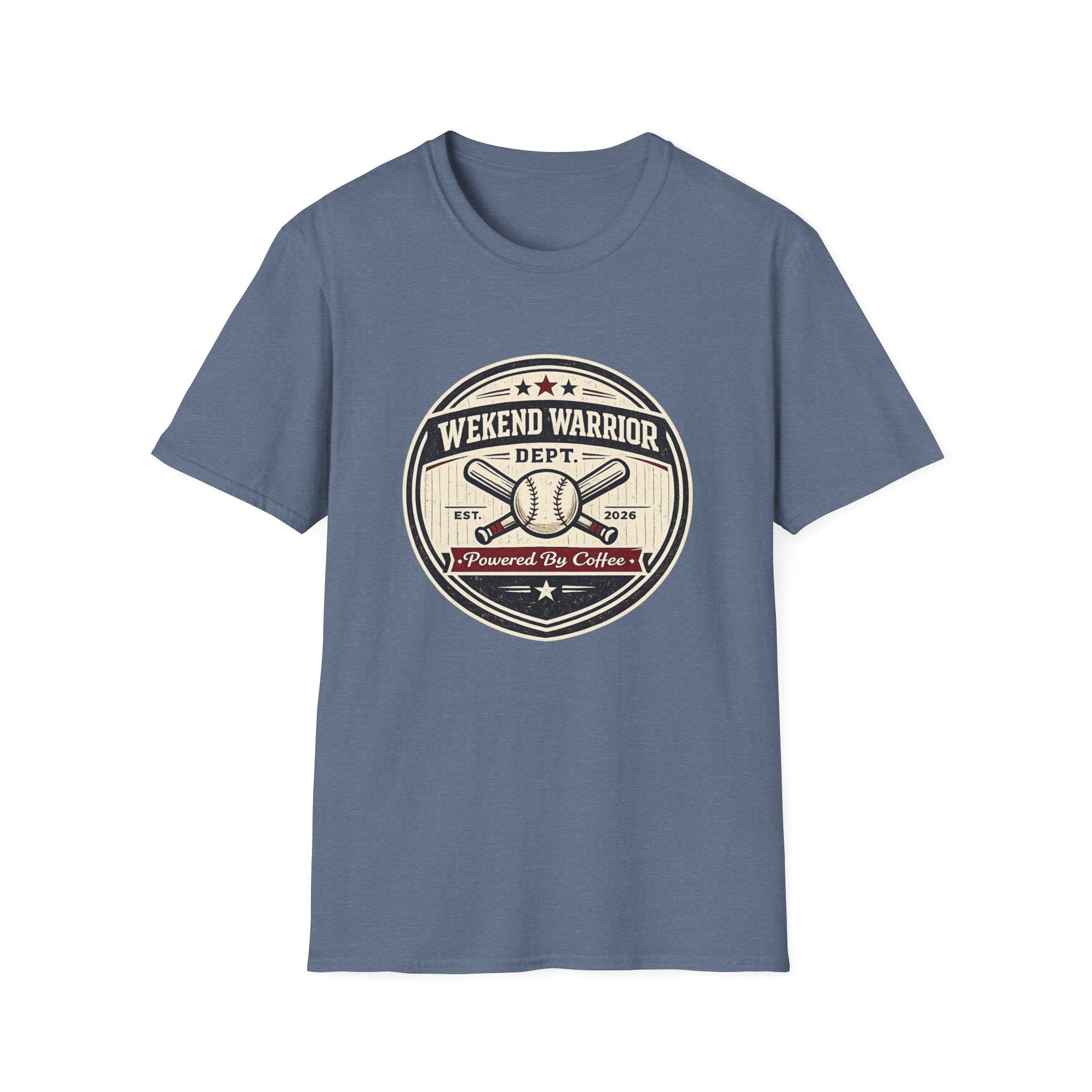 Baseball Weekend Warrior Powered by Coffee Circle T-shirt