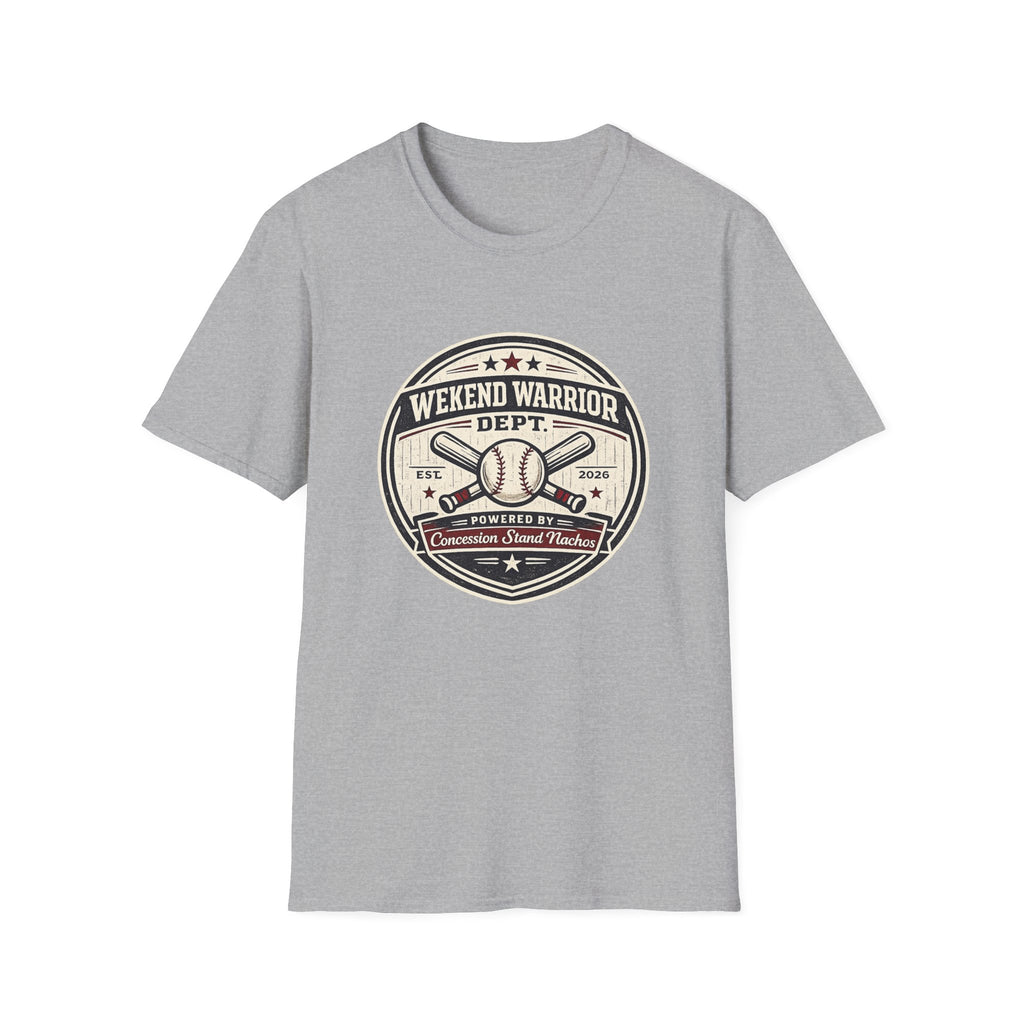 Baseball Weekend Warrior Powered By Nachos Circle T-shirt