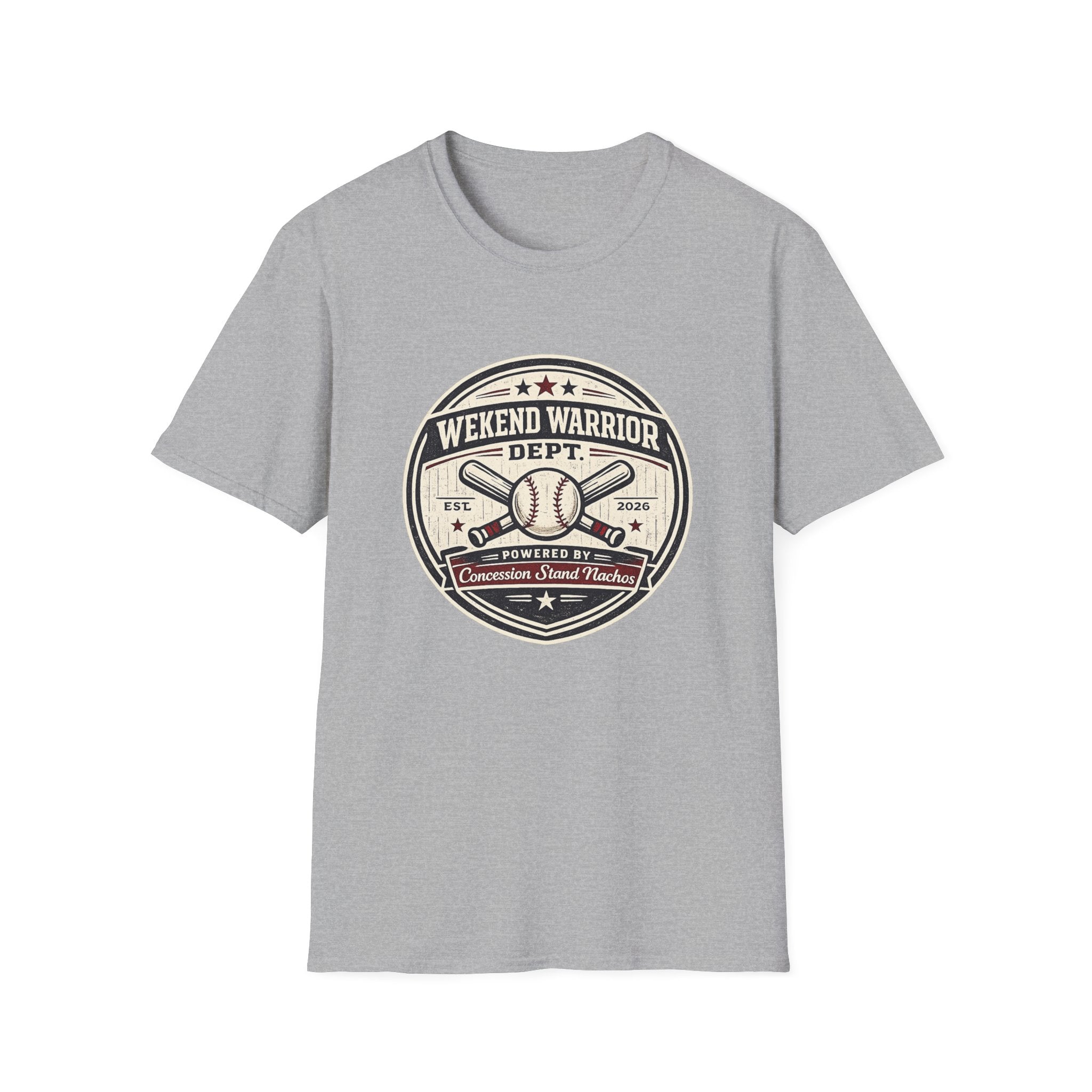 Baseball Weekend Warrior Powered By Nachos Circle T-shirt
