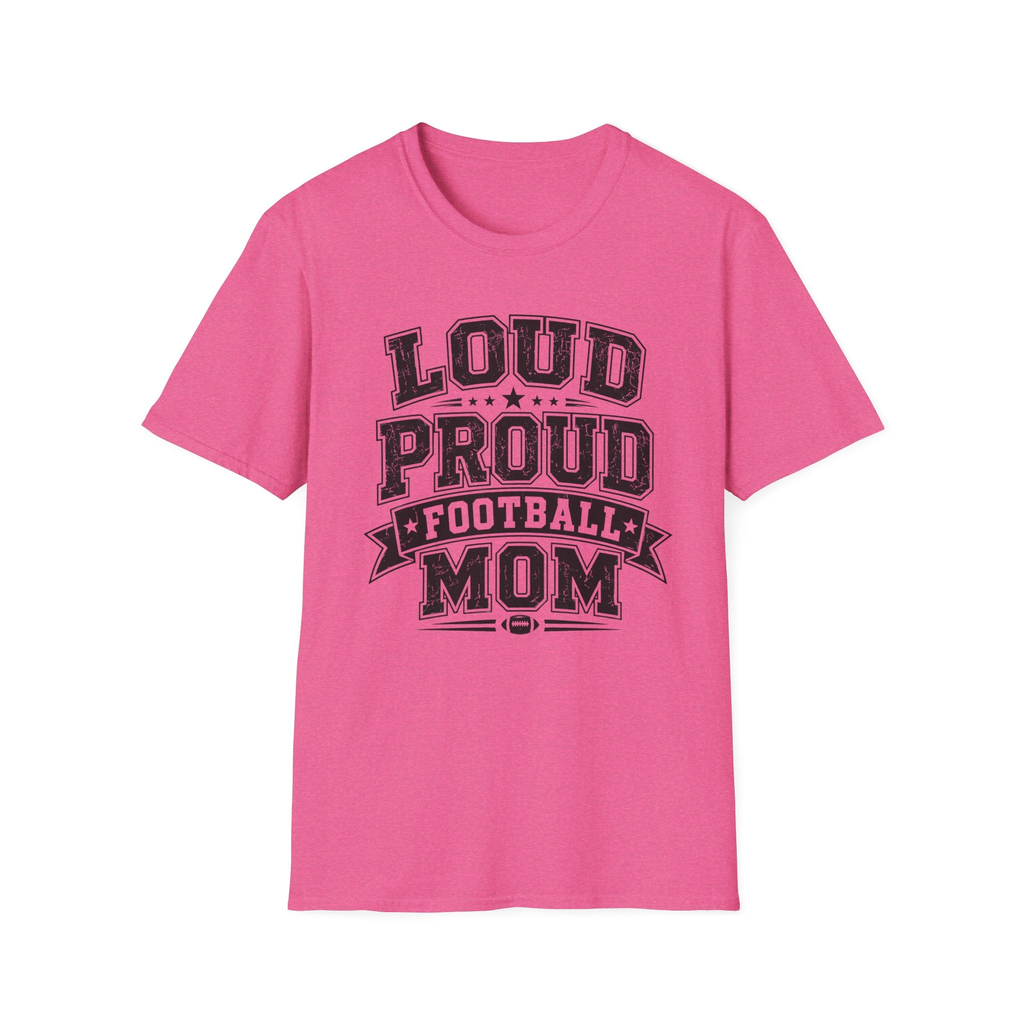 Load Proud Football Mom B&W T-shirt