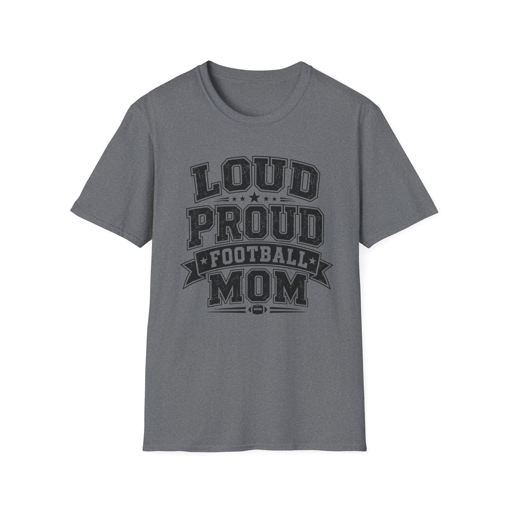 Load Proud Football Mom B&W T-shirt