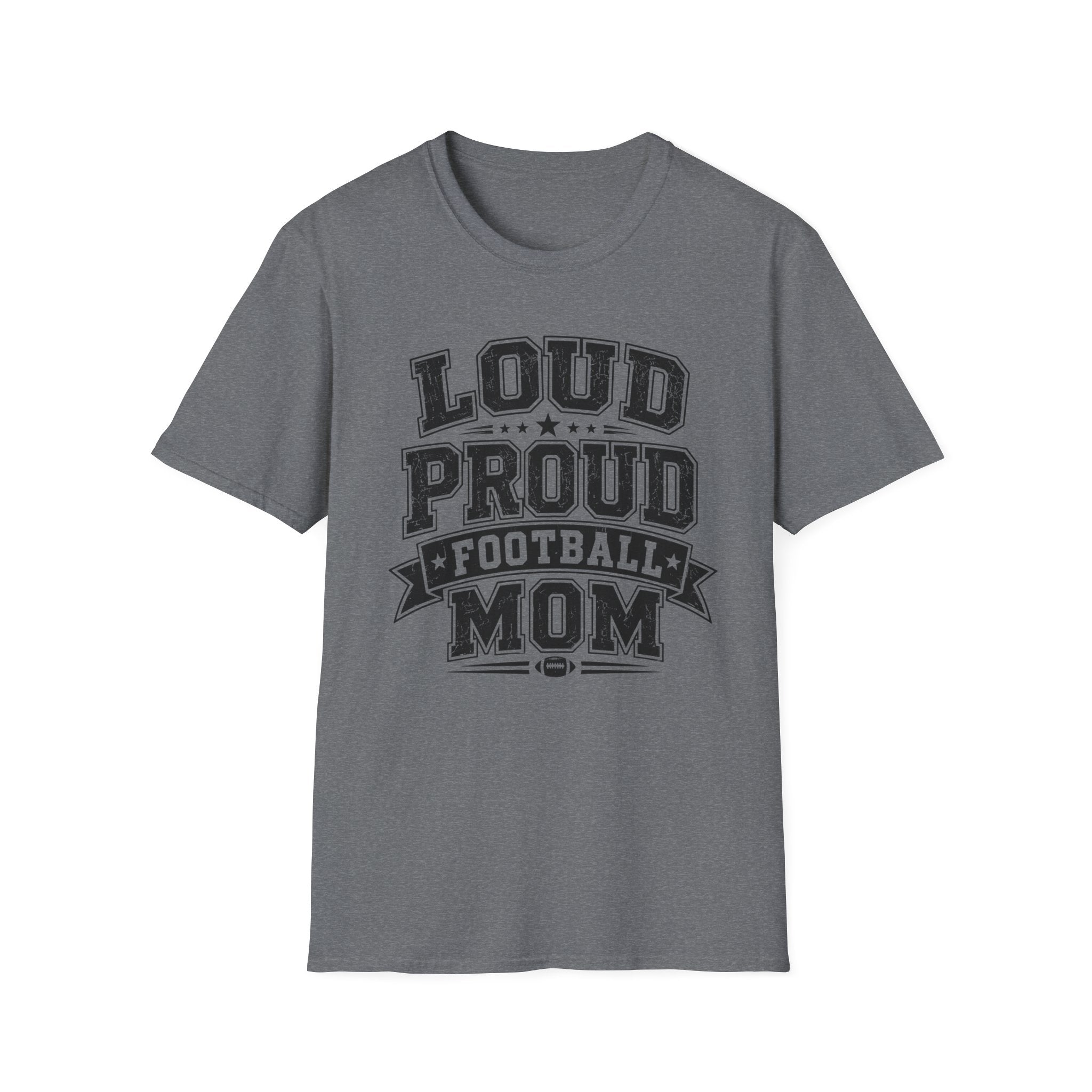 Load Proud Football Mom B&W T-shirt