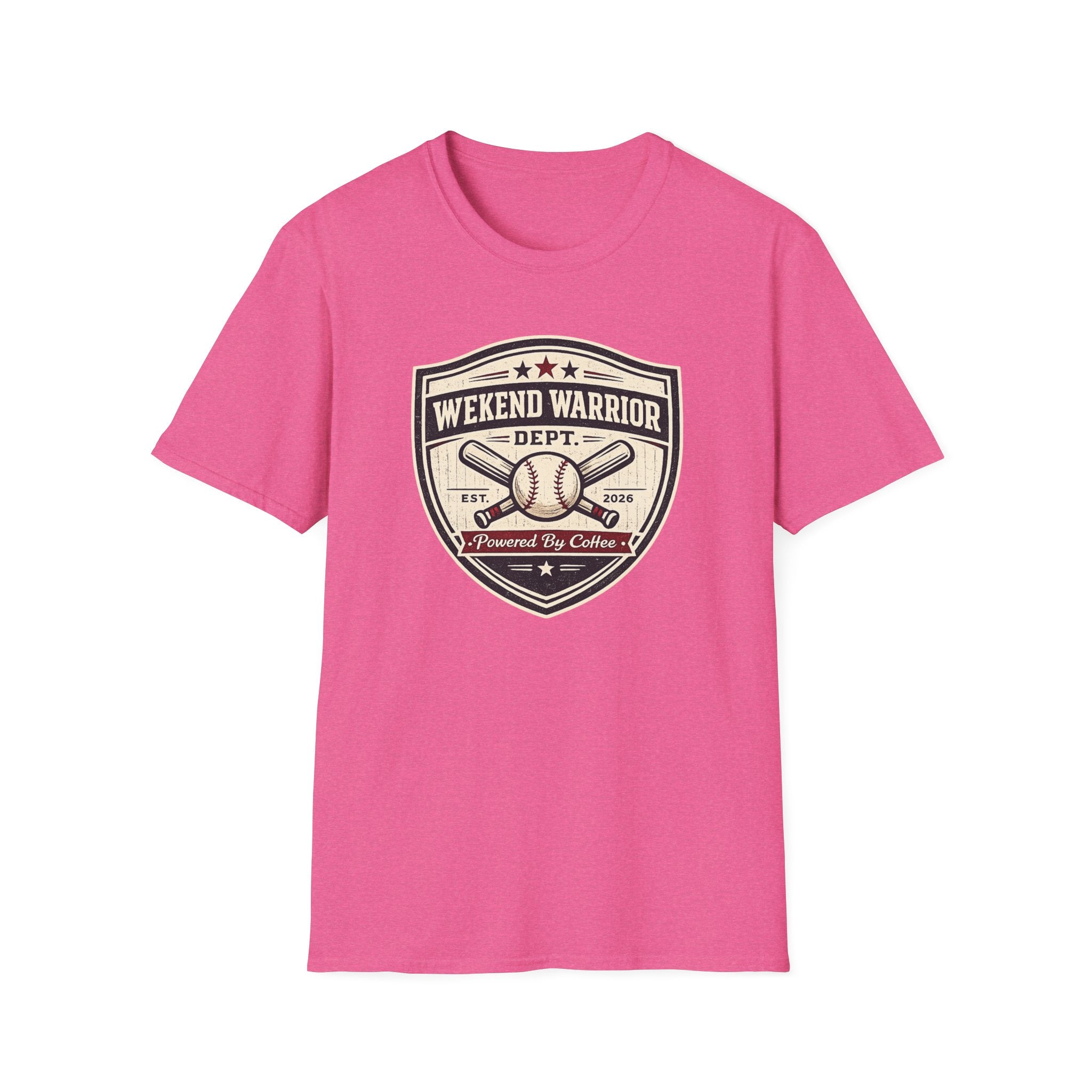 Baseball Weekend Warrior Powered by Coffee Shield  T-shirt
