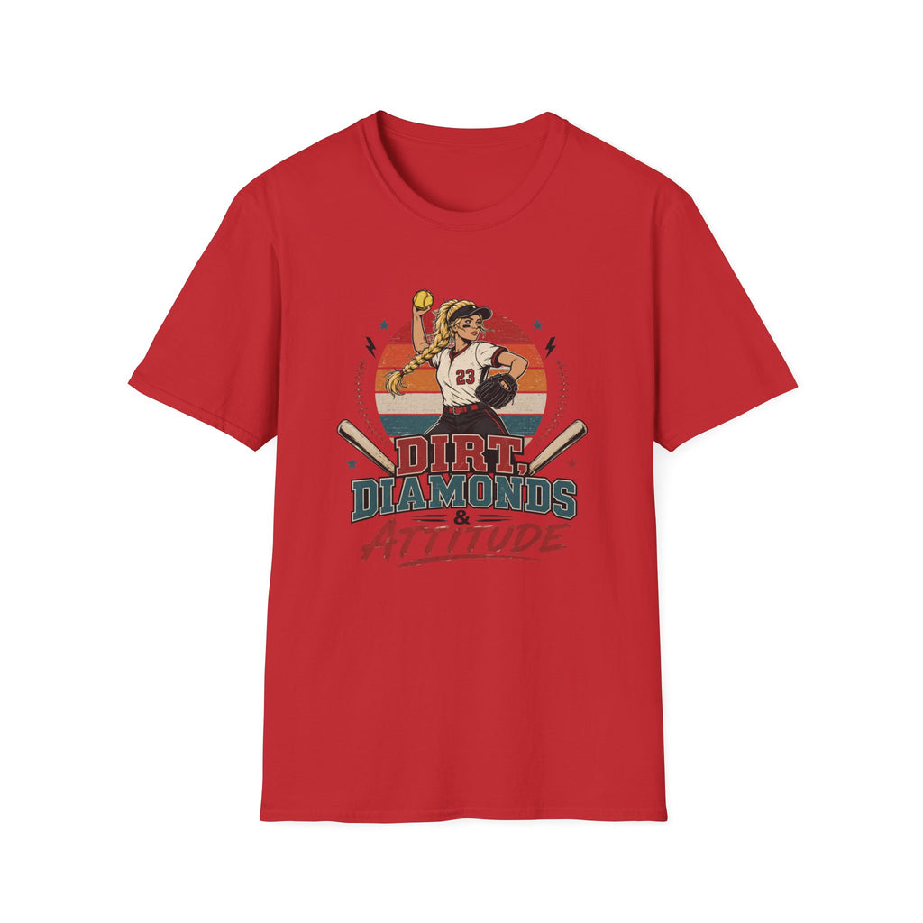 Dirt, Diamonds & Attitude Softball T-shirt Light Hair