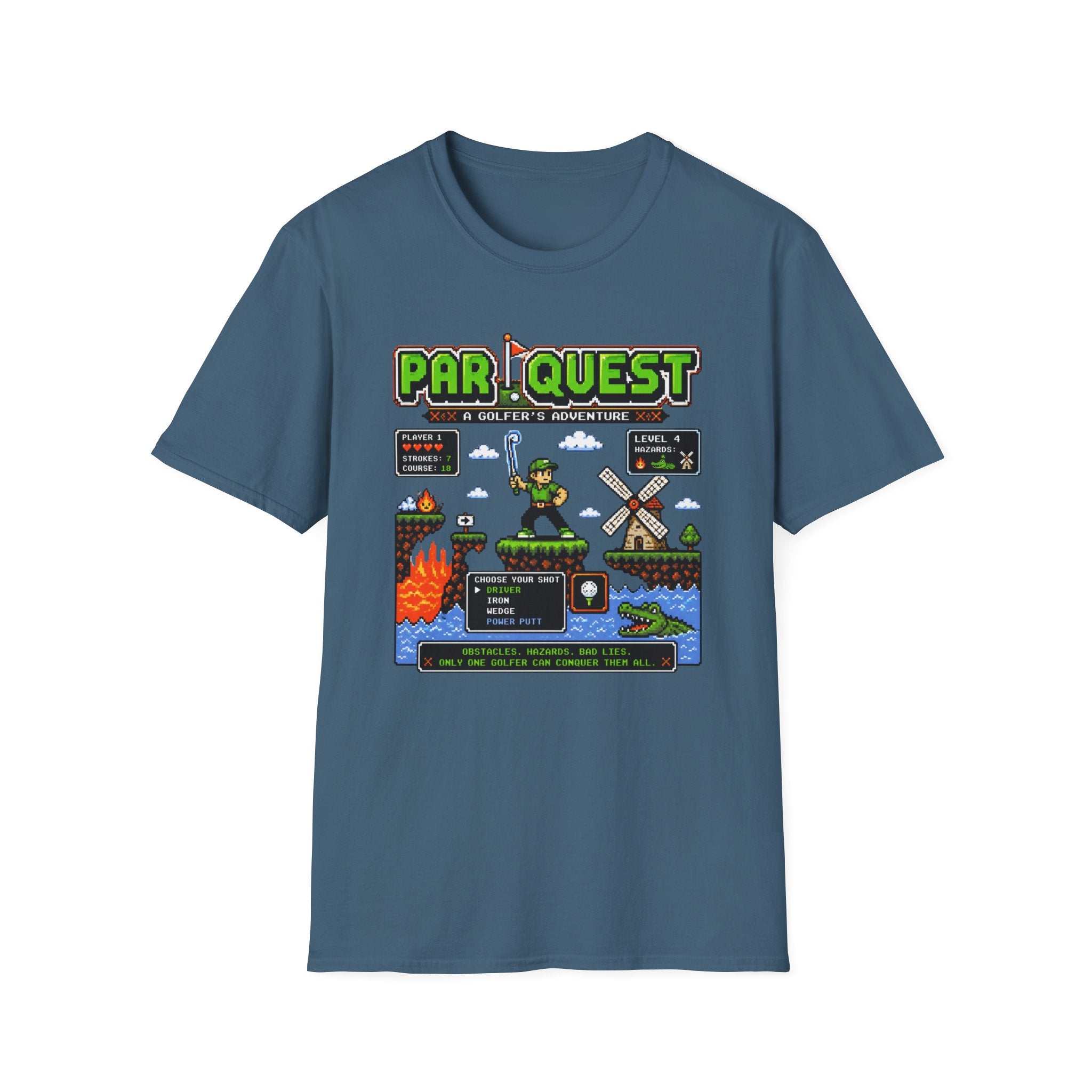 8-bit Par Quest Golfer T-shirt