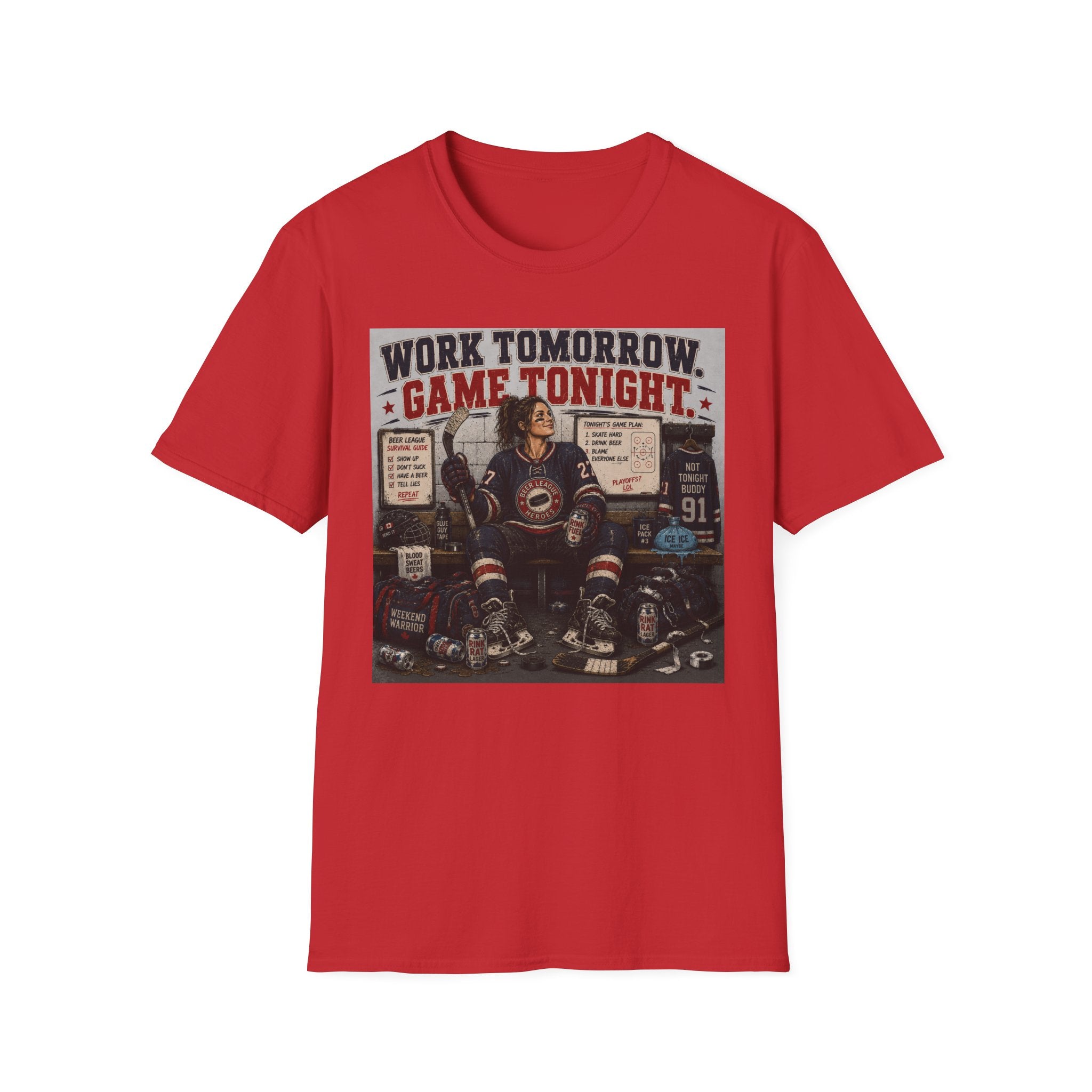 Work Tomorrow Game Tonight Girl Hockey T-shirt