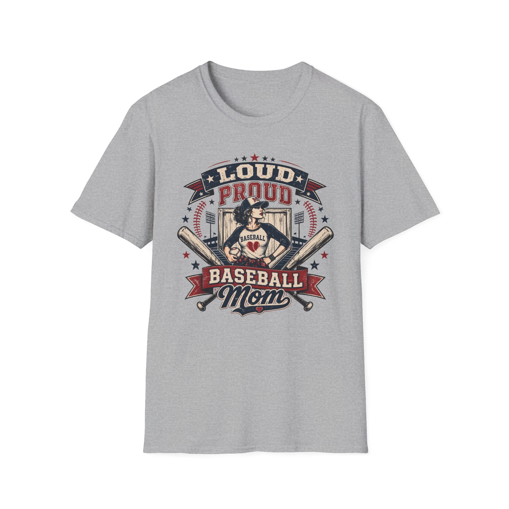 "Loud Proud Baseball Mom" w/Bats T-shirt