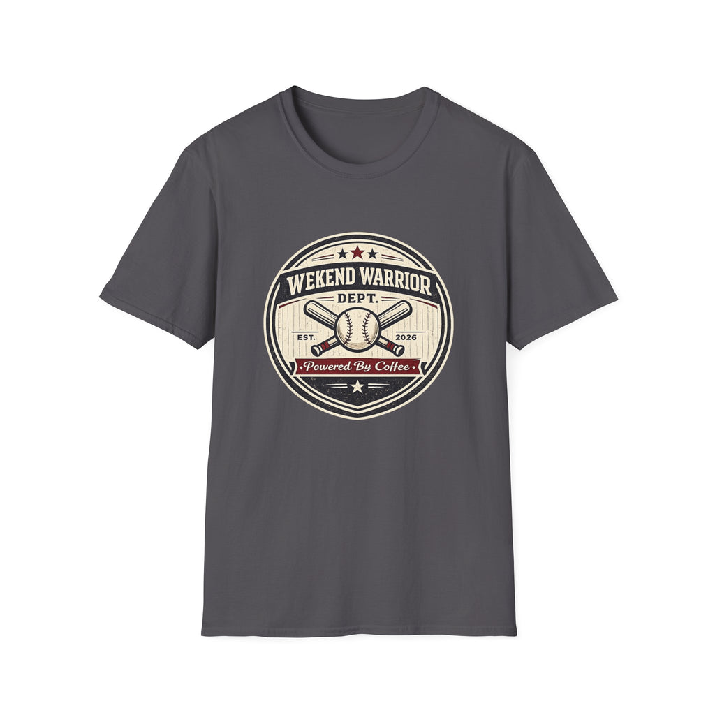 Baseball Weekend Warrior Powered by Coffee Circle T-shirt