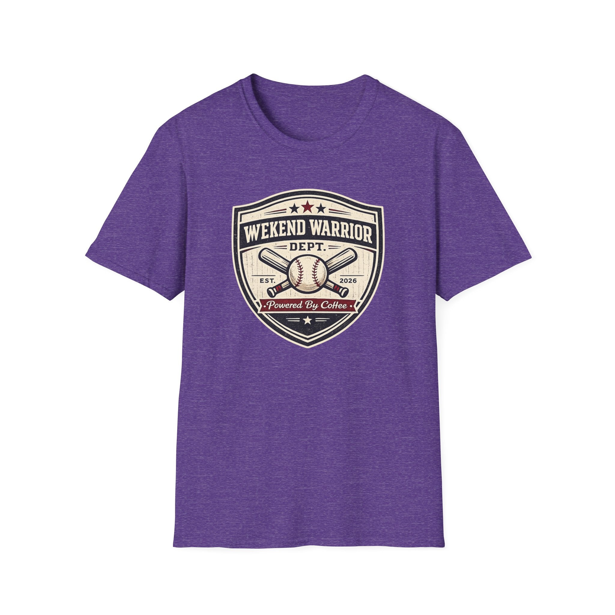 Baseball Weekend Warrior Powered by Coffee Shield  T-shirt