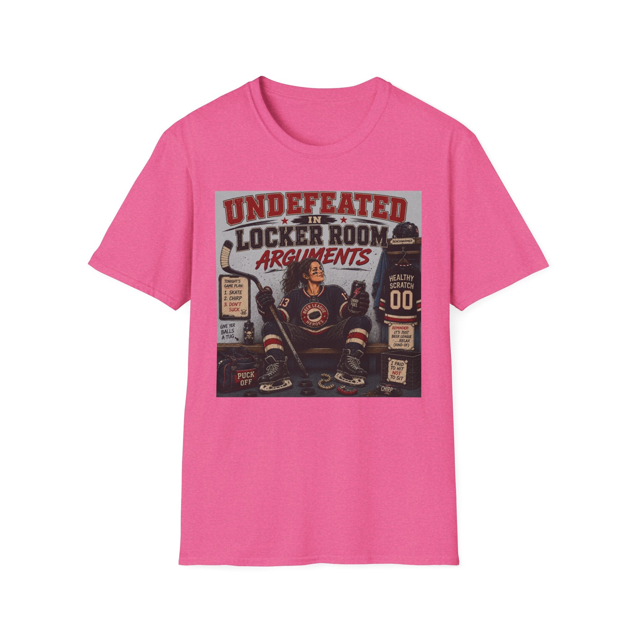 "Undefeated In Locker Room Arguments" Hockey T-Shirt - Female