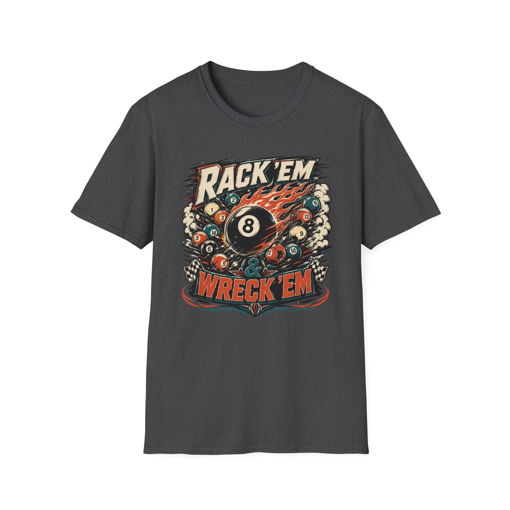 Rack 'Em Wreck 'Em Retro 8-Ball T-Shirt