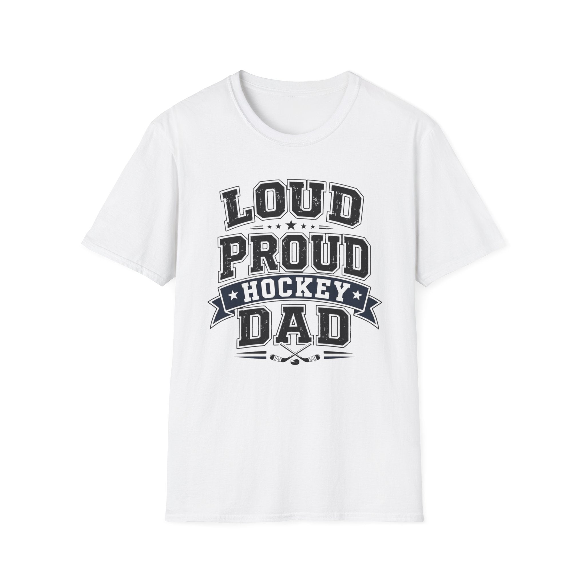 "Loud Proud Hockey Dad" T-shirt - Black & White