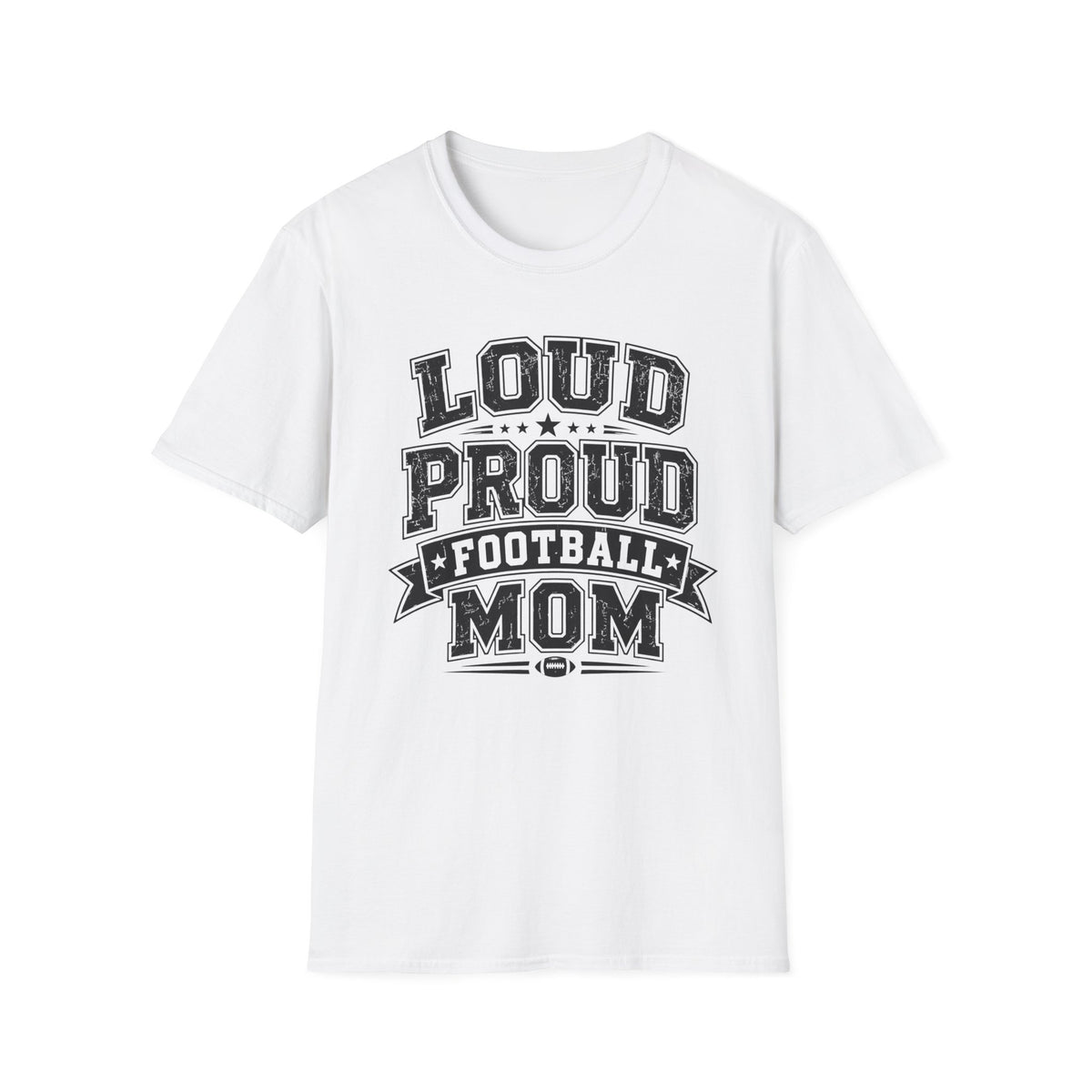 Load Proud Football Mom B&W T-shirt