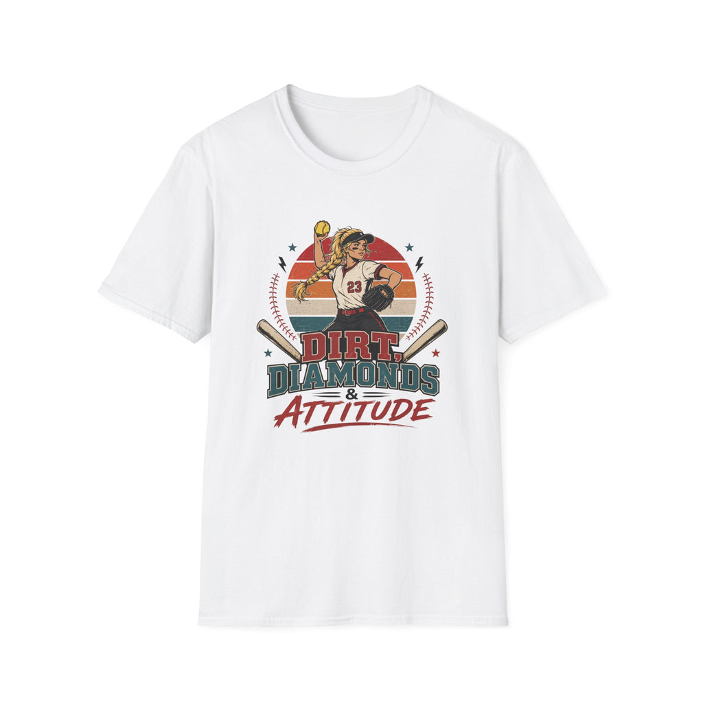 Dirt, Diamonds & Attitude Softball T-shirt Light Hair