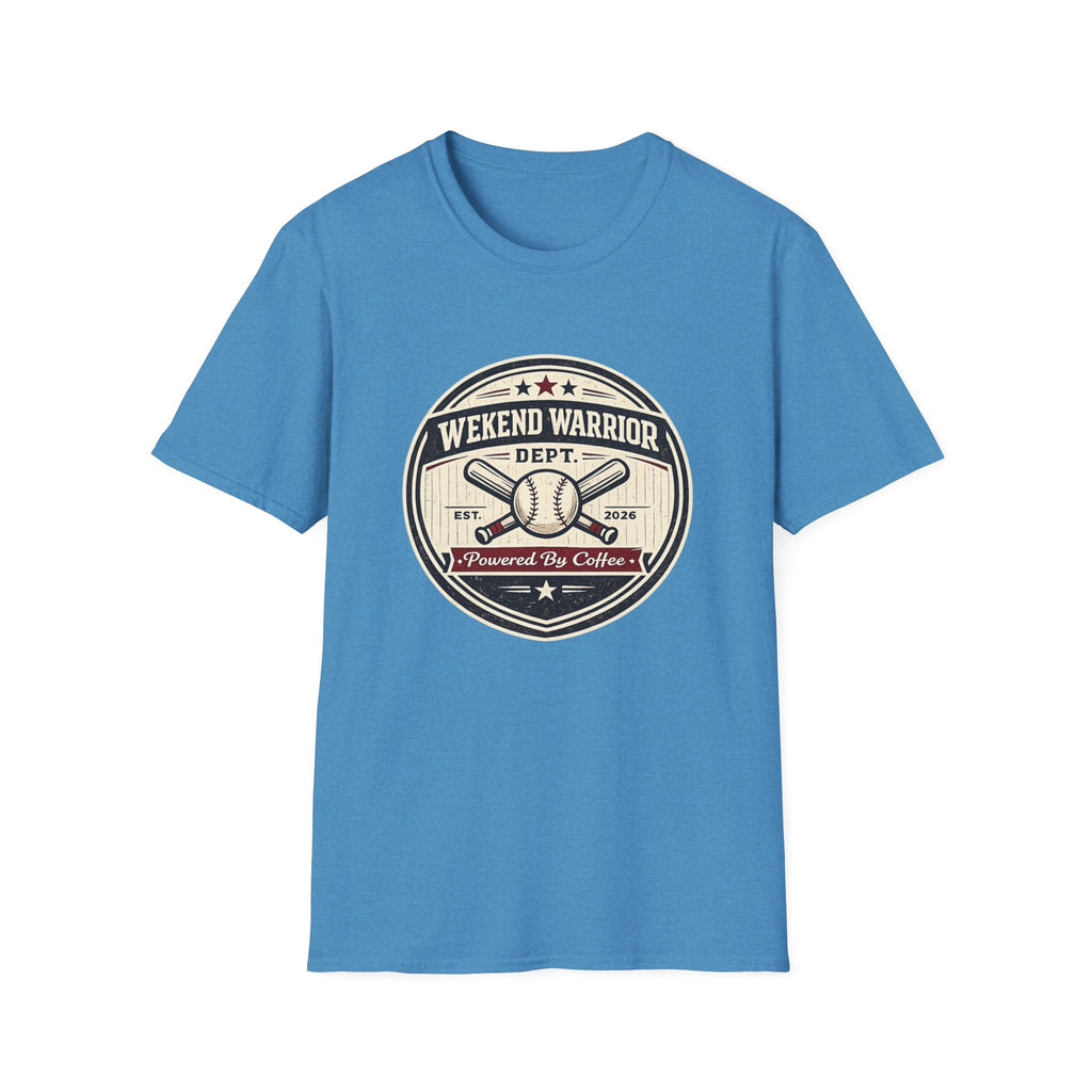 Baseball Weekend Warrior Powered by Coffee Circle T-shirt